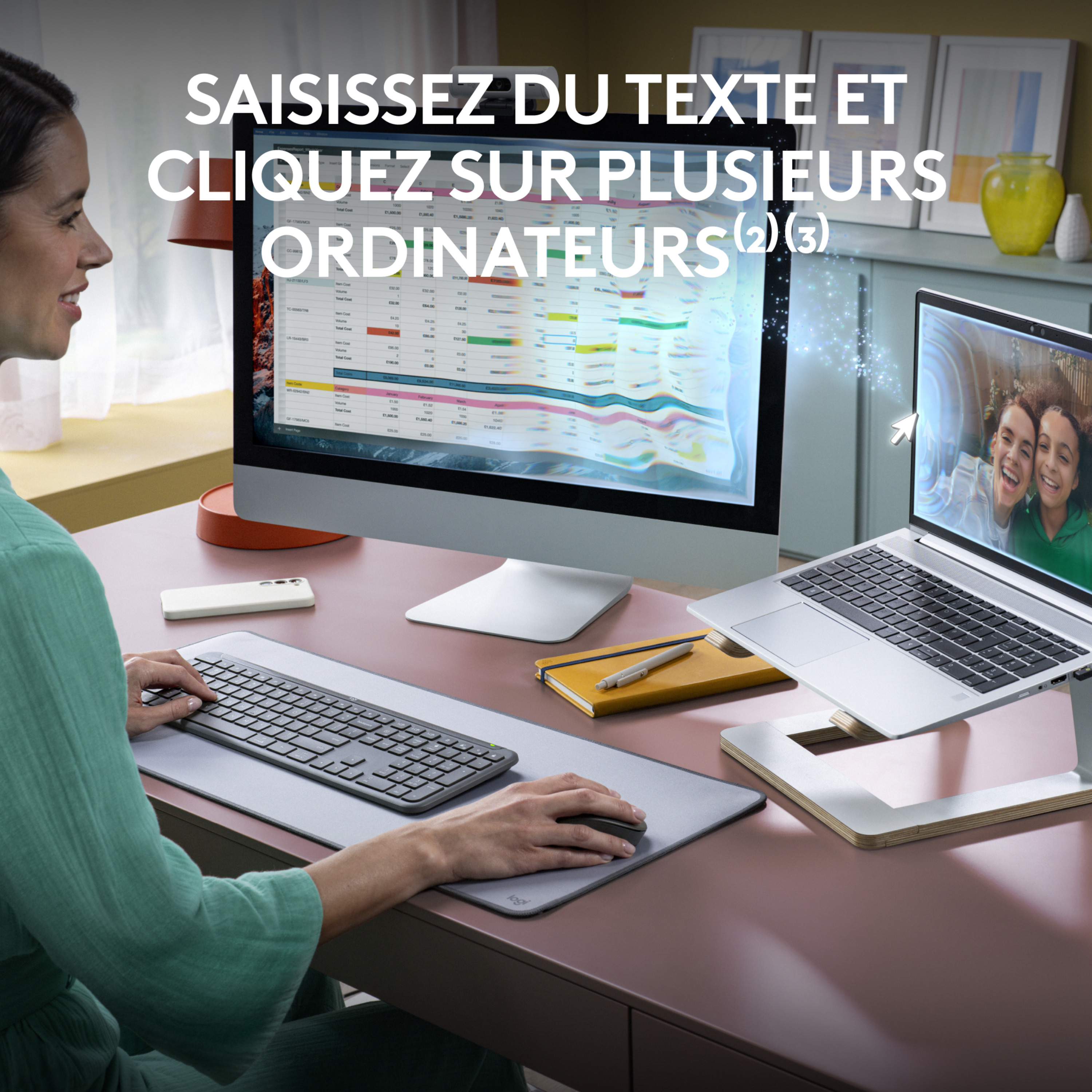 Voir la diapositive 3 : LOGITECH Ensemble clavier azerty et souris sans fil MK950 - Noir