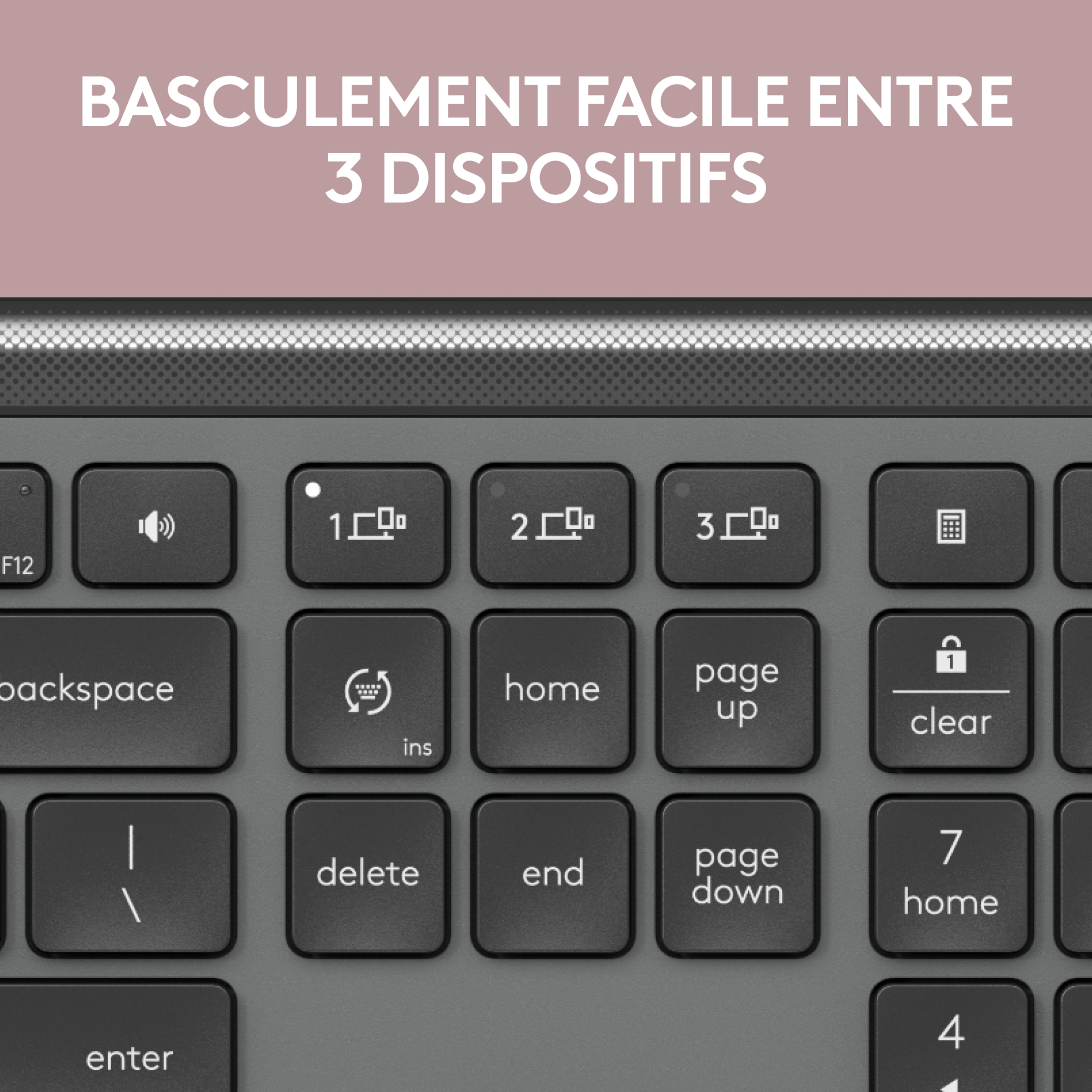 Voir la diapositive 7 : LOGITECH Ensemble clavier azerty et souris sans fil MK950 - Noir