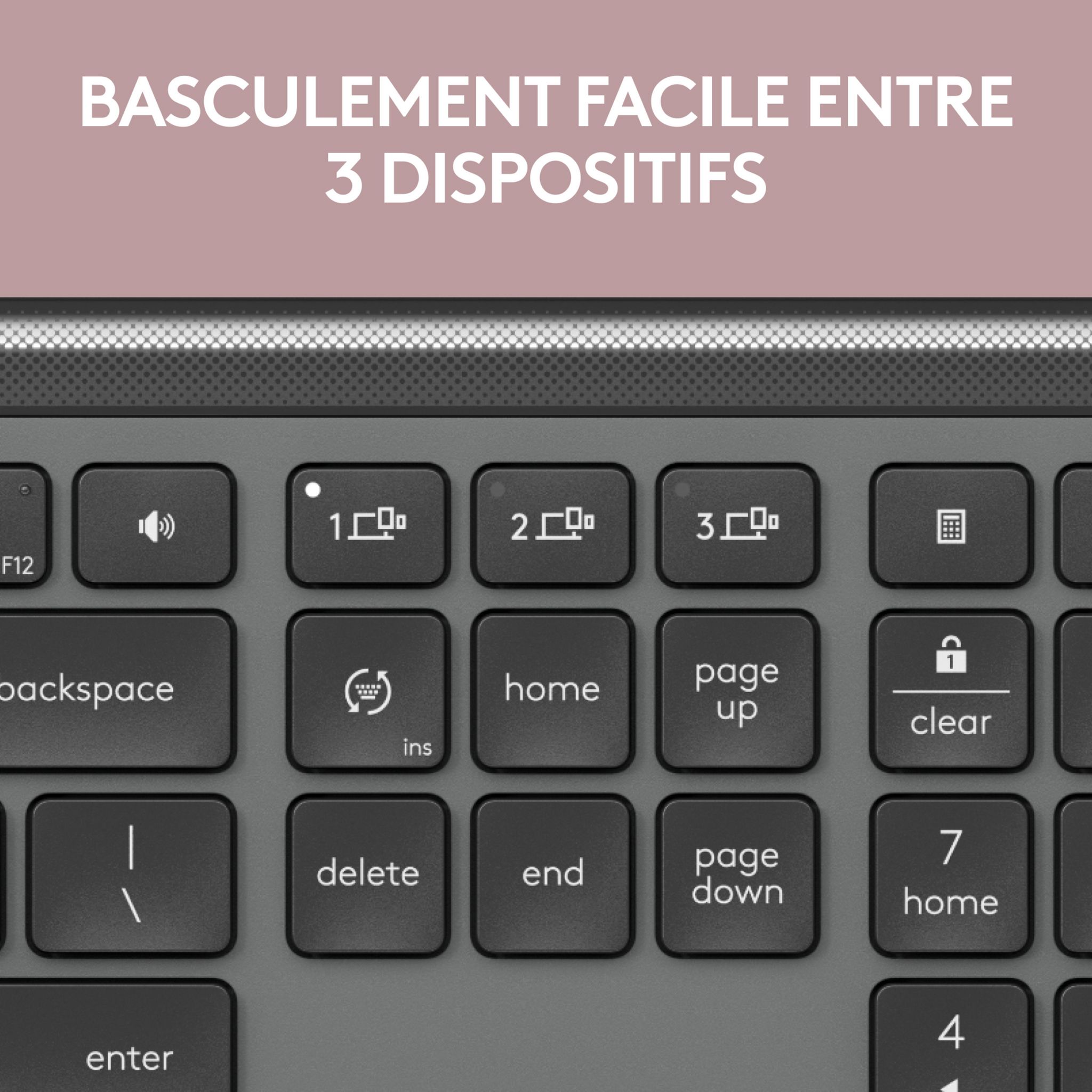 Voir la diapositive 7 : LOGITECH Ensemble clavier azerty et souris sans fil MK950 - Noir