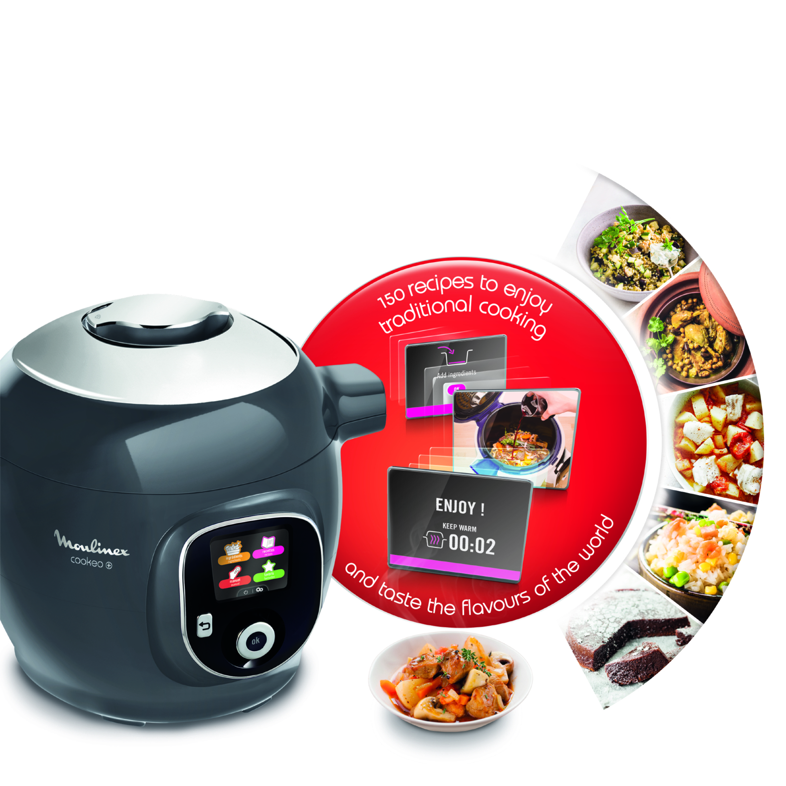 Voir la diapositive 3 : MOULINEX Multicuiseur intelligent COOKEO+ CE851HFO - Gris