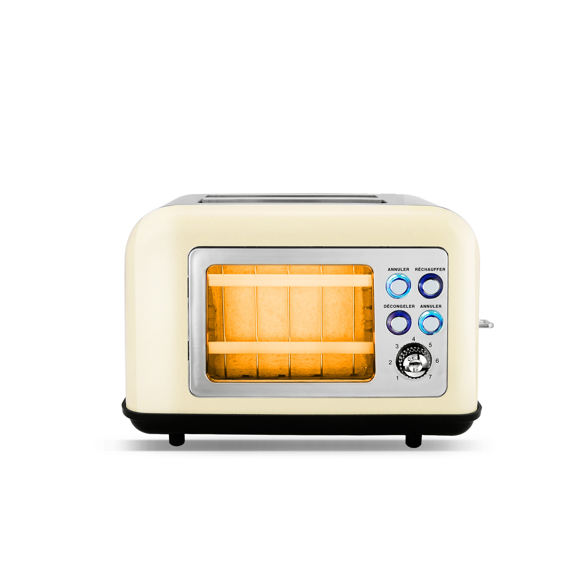 Voir la diapositive 2 : KITCHENCOOK Grille pain TOASTEO GLASS - Beige