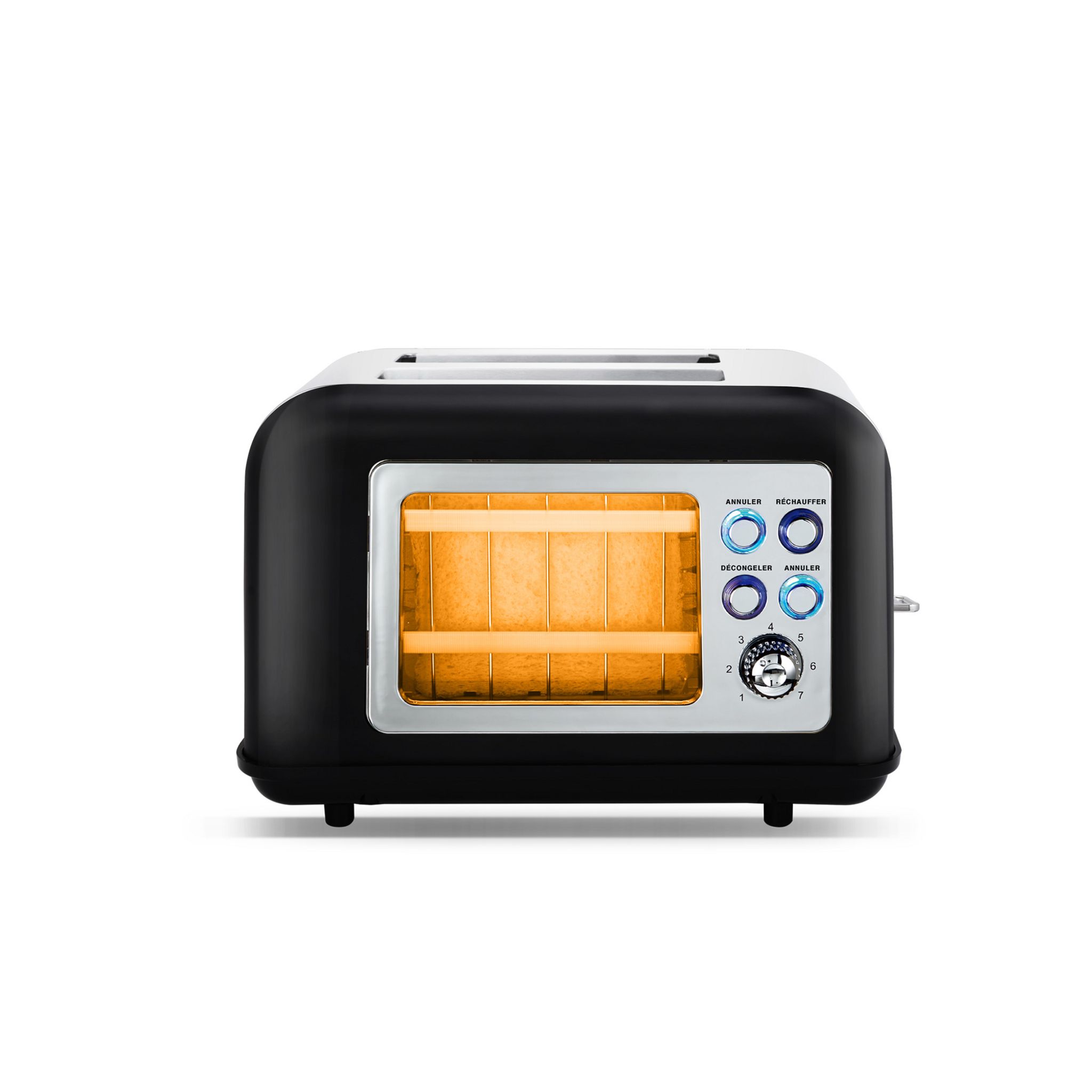 Voir la diapositive 2 : KITCHENCOOK Grille pain TOASTEO GLASS - Noir