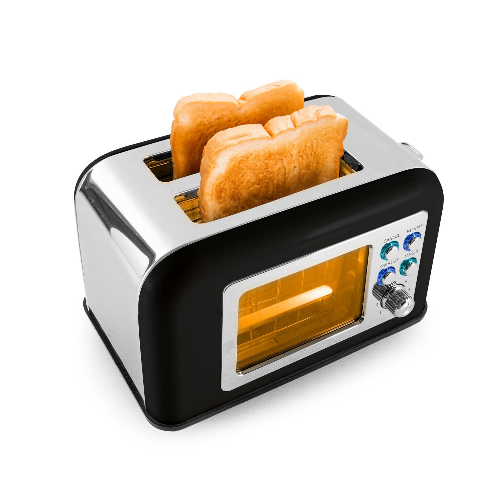 Voir la diapositive 5 : KITCHENCOOK Grille pain TOASTEO GLASS - Noir