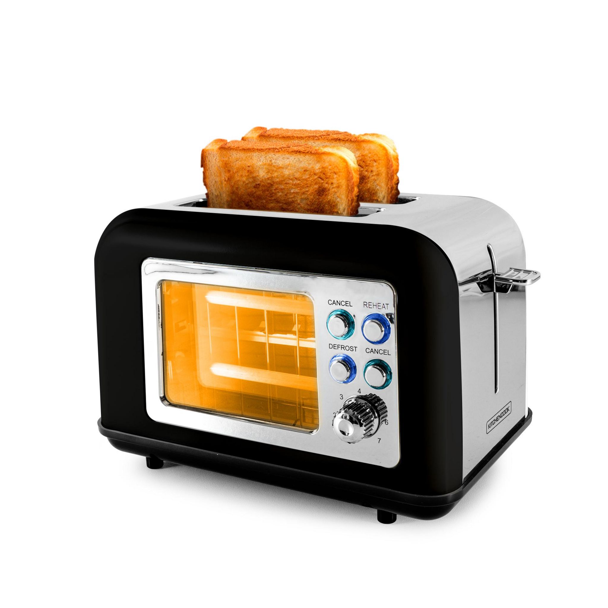 Voir la diapositive 7 : KITCHENCOOK Grille pain TOASTEO GLASS - Noir