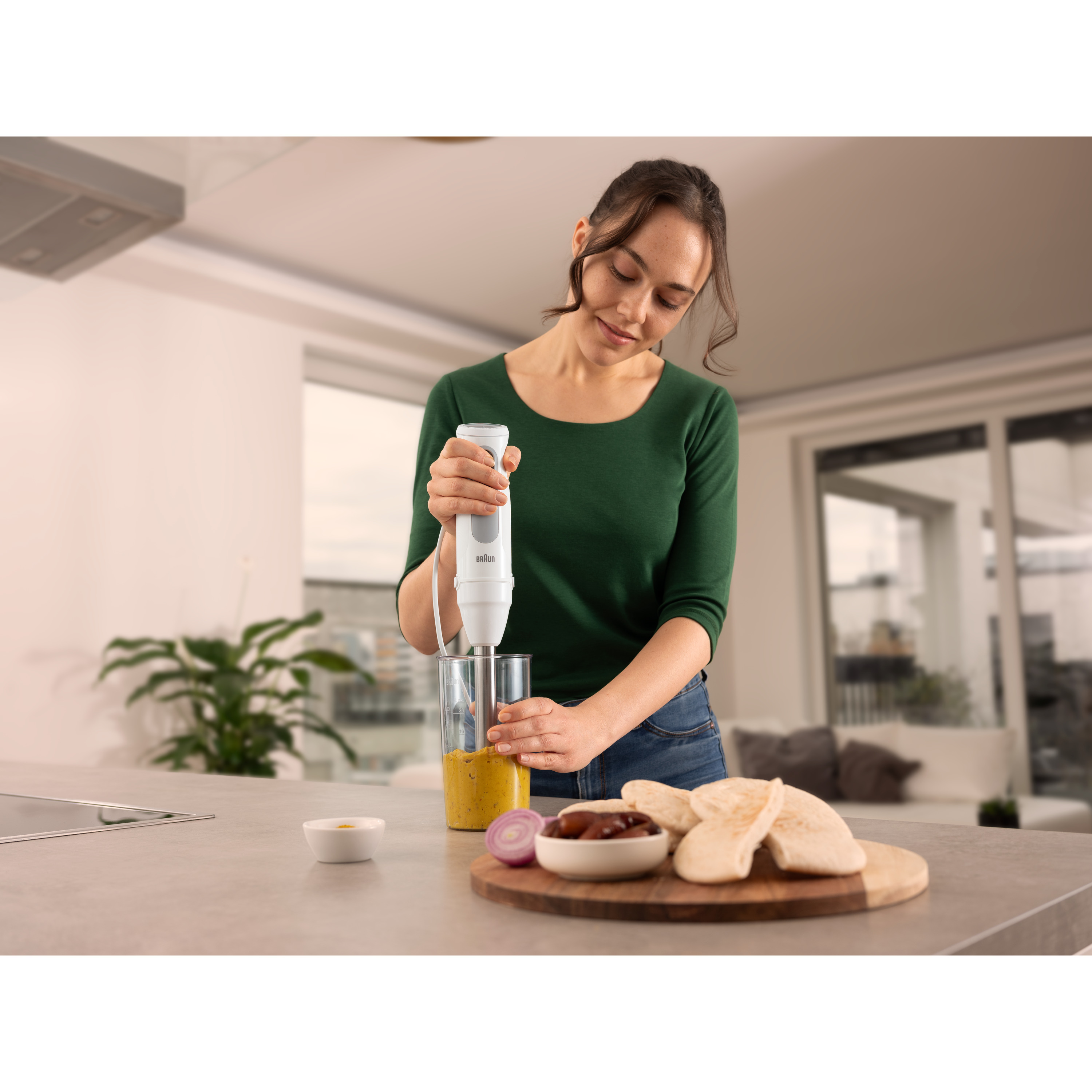 Voir la diapositive 7 : BRAUN Mixeur plongeant MQ50001M - Blanc