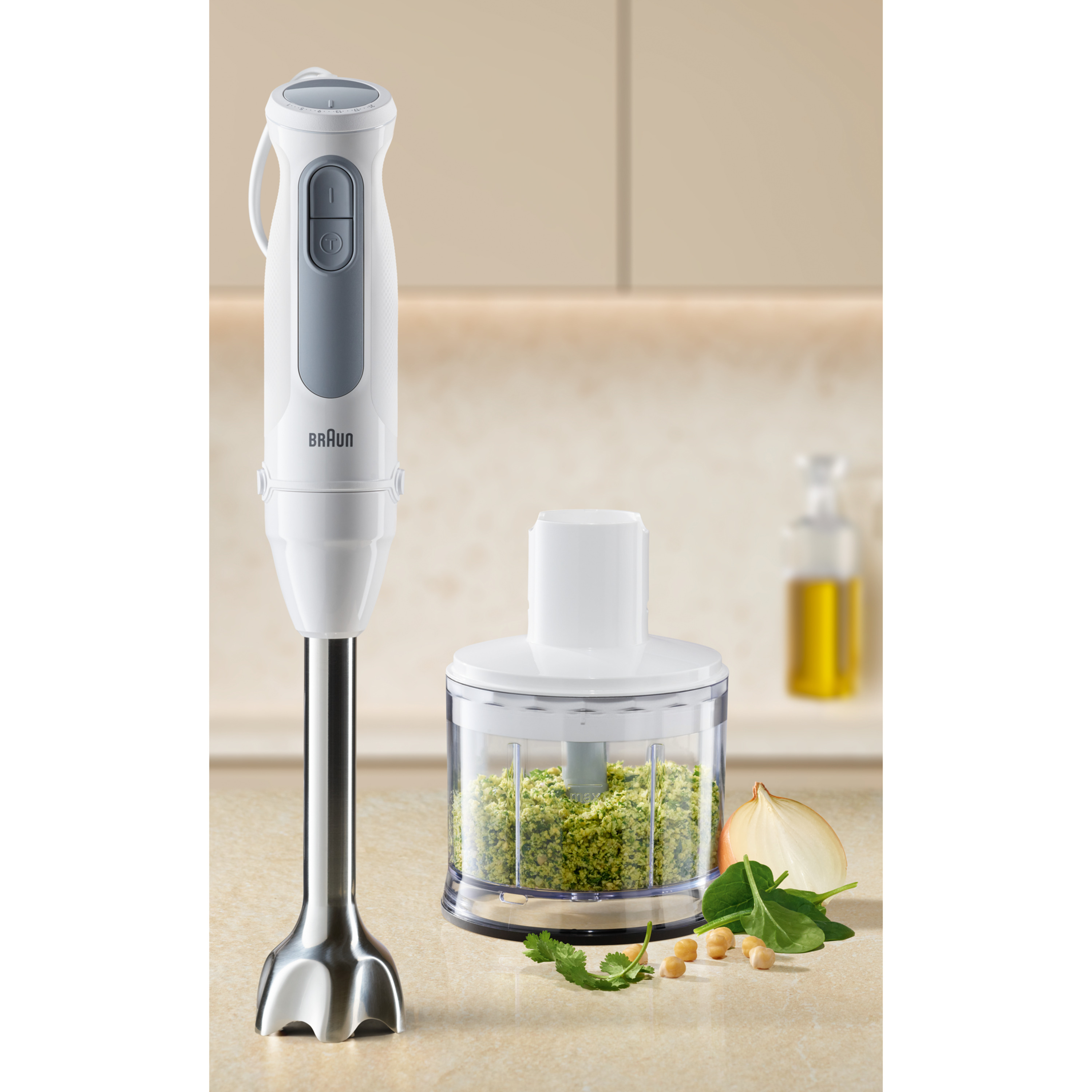Voir la diapositive 9 : BRAUN Mixeur plongeant MQ50236M - Blanc
