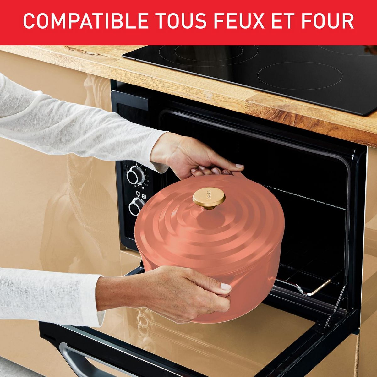 TEFAL Cocotte Ovale 30x23cm TFI Air Soft Light TEF - Terracotta