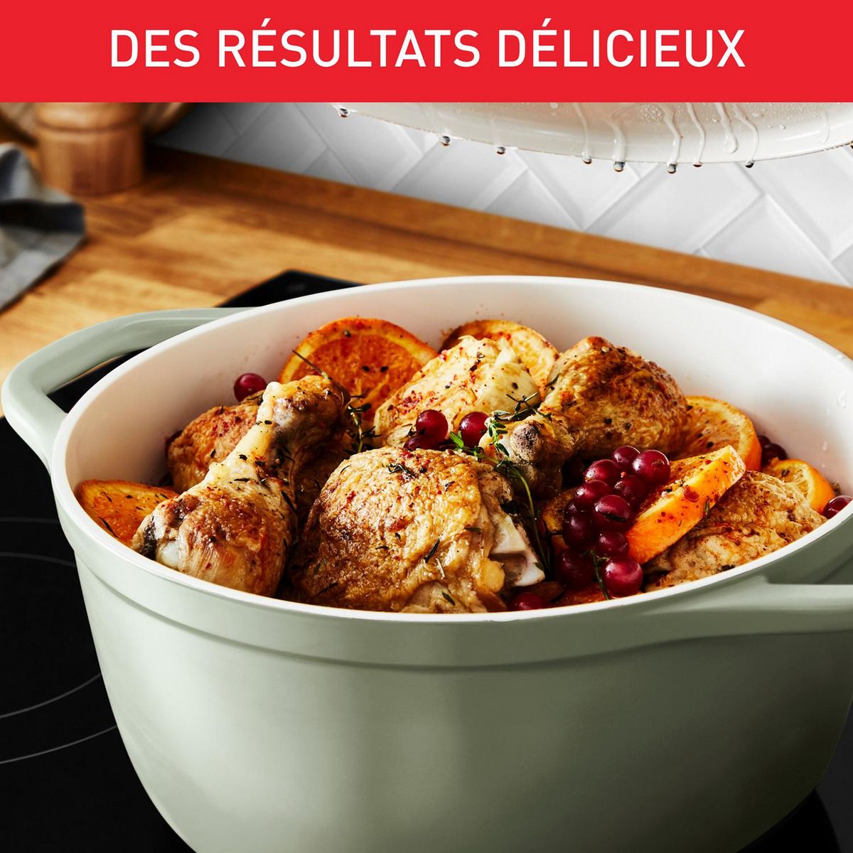 TEFAL Cocotte Ronde 24cm TFI Air Soft Light - Vert