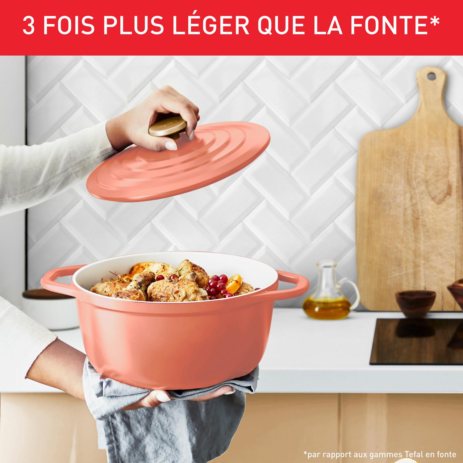 Voir la diapositive 3 : TEFAL Cocotte Ronde 24cm TFO Air Soft Light TEF - Terracotta