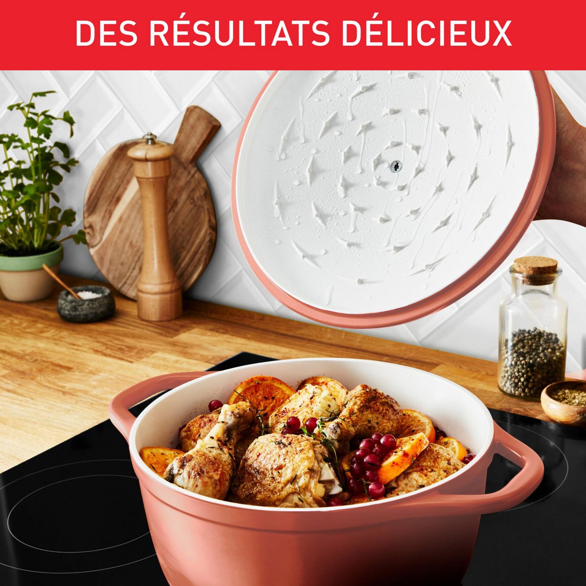 Voir la diapositive 5 : TEFAL Cocotte Ronde 24cm TFO Air Soft Light TEF - Terracotta