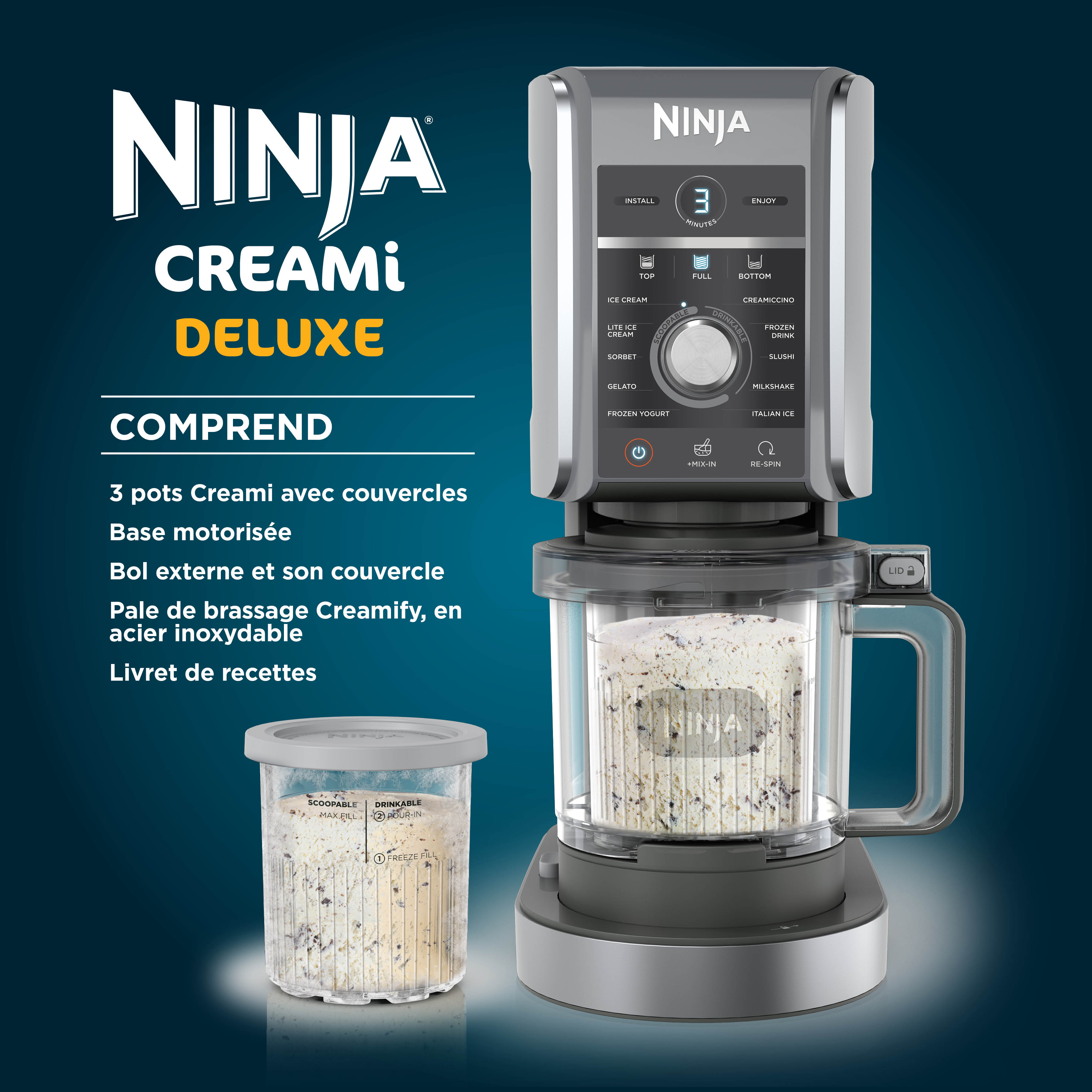 Voir la diapositive 3 : NINJA Machine à glace NC501EU - Argent