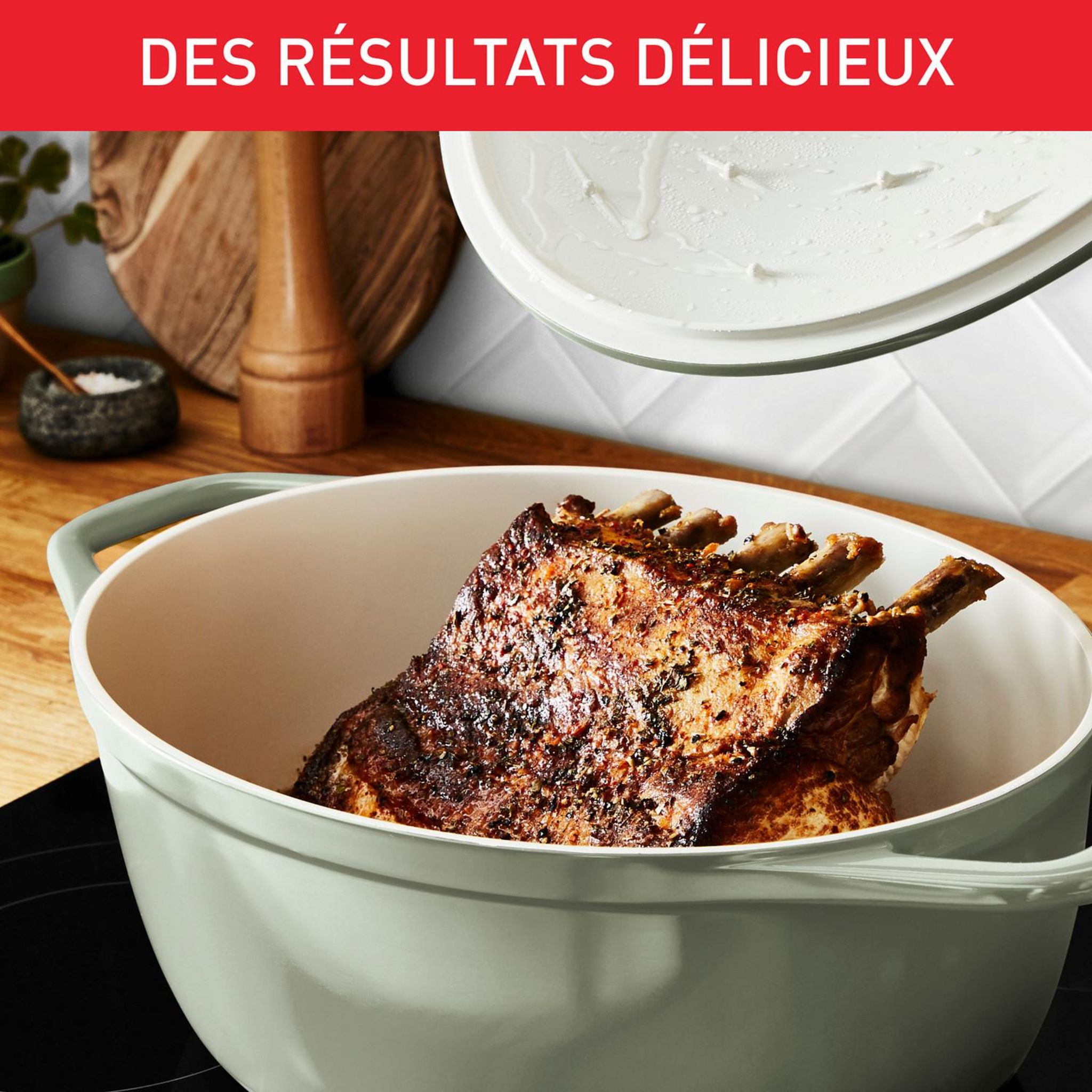 Voir la diapositive 5 : TEFAL Cocotte Ovale 30x23cm TFI Air Soft Light - Vert