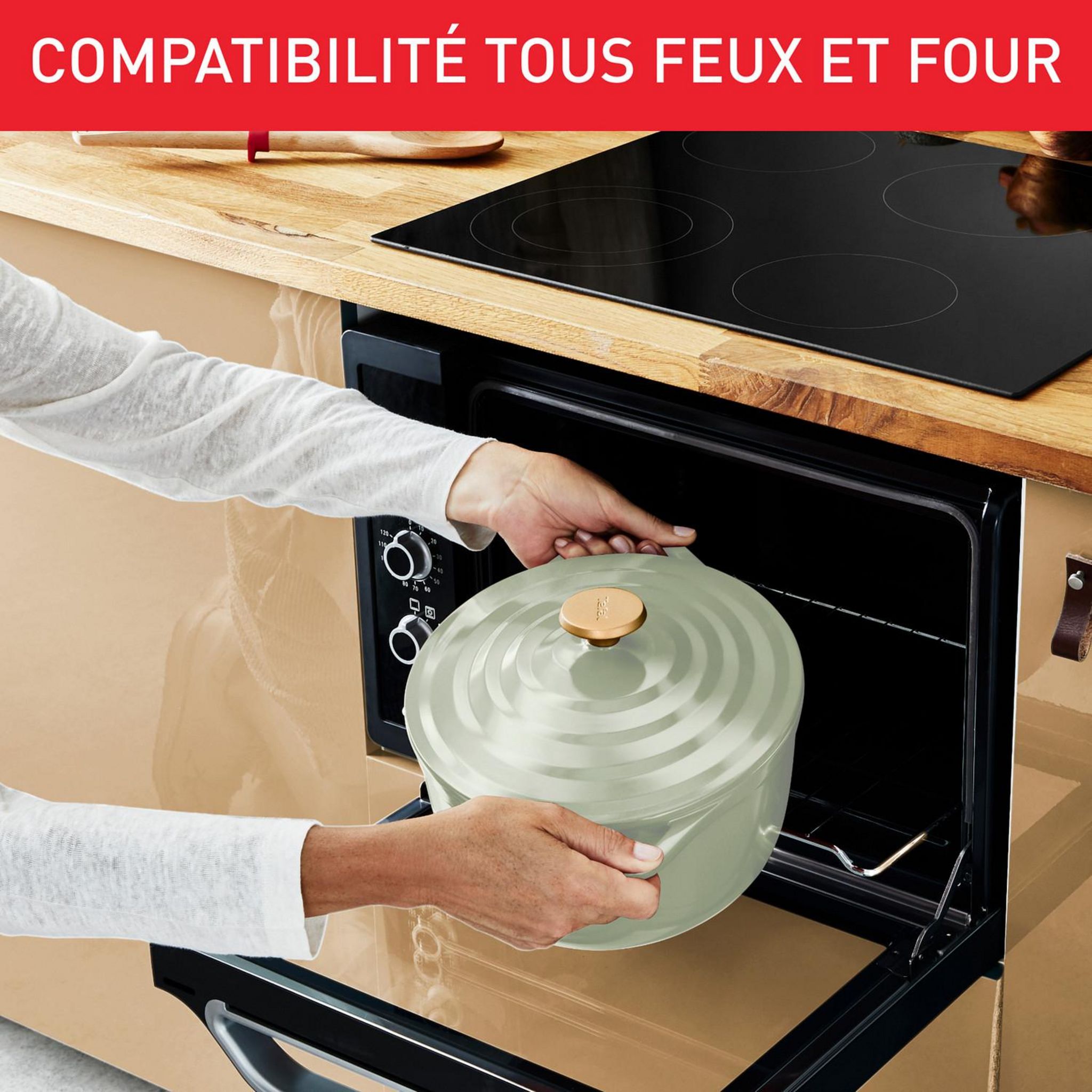 Voir la diapositive 6 : TEFAL Cocotte Ovale 30x23cm TFI Air Soft Light - Vert