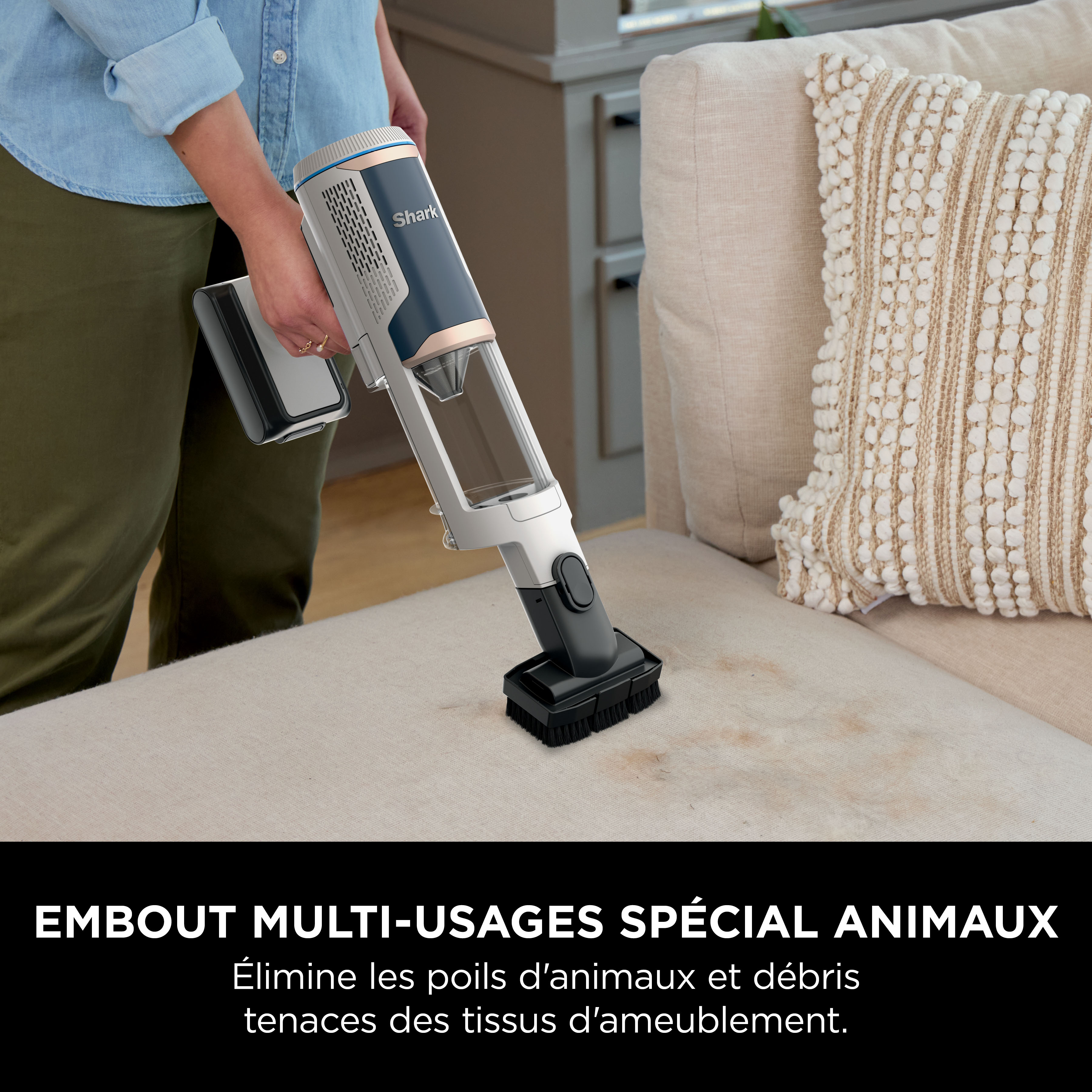 Voir la diapositive 12 : SHARK Aspirateur balai BU3521EU - Blanc