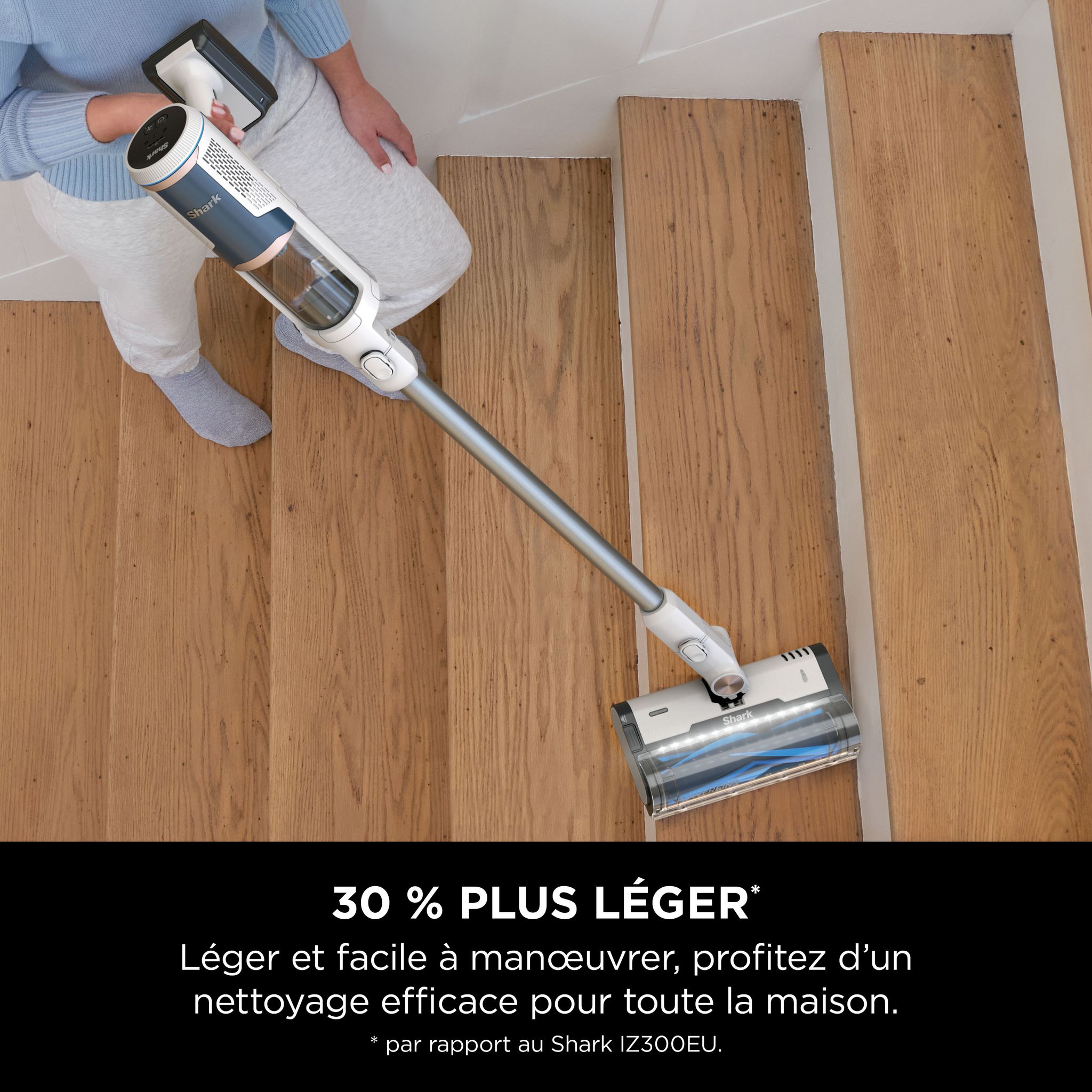 Voir la diapositive 4 : SHARK Aspirateur balai BU3521EU - Blanc