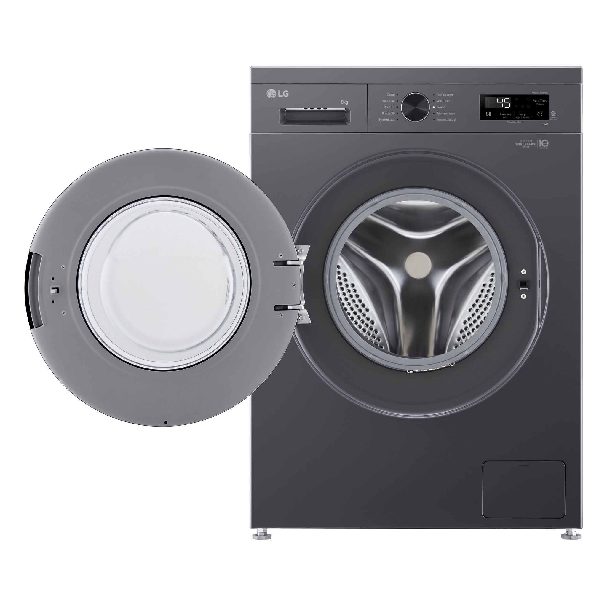 Voir la diapositive 4 : LG Lave linge hublot à induction F84B15MBS, 8 kg, 1400/min, A