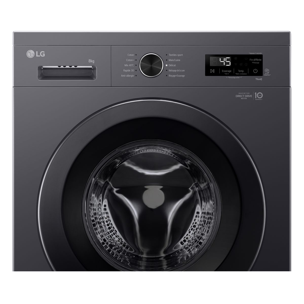 LG Lave linge hublot à induction F84B15MBS, 8 kg, 1400/min, A