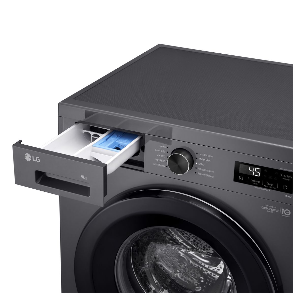 LG Lave linge hublot à induction F84B15MBS, 8 kg, 1400/min, A