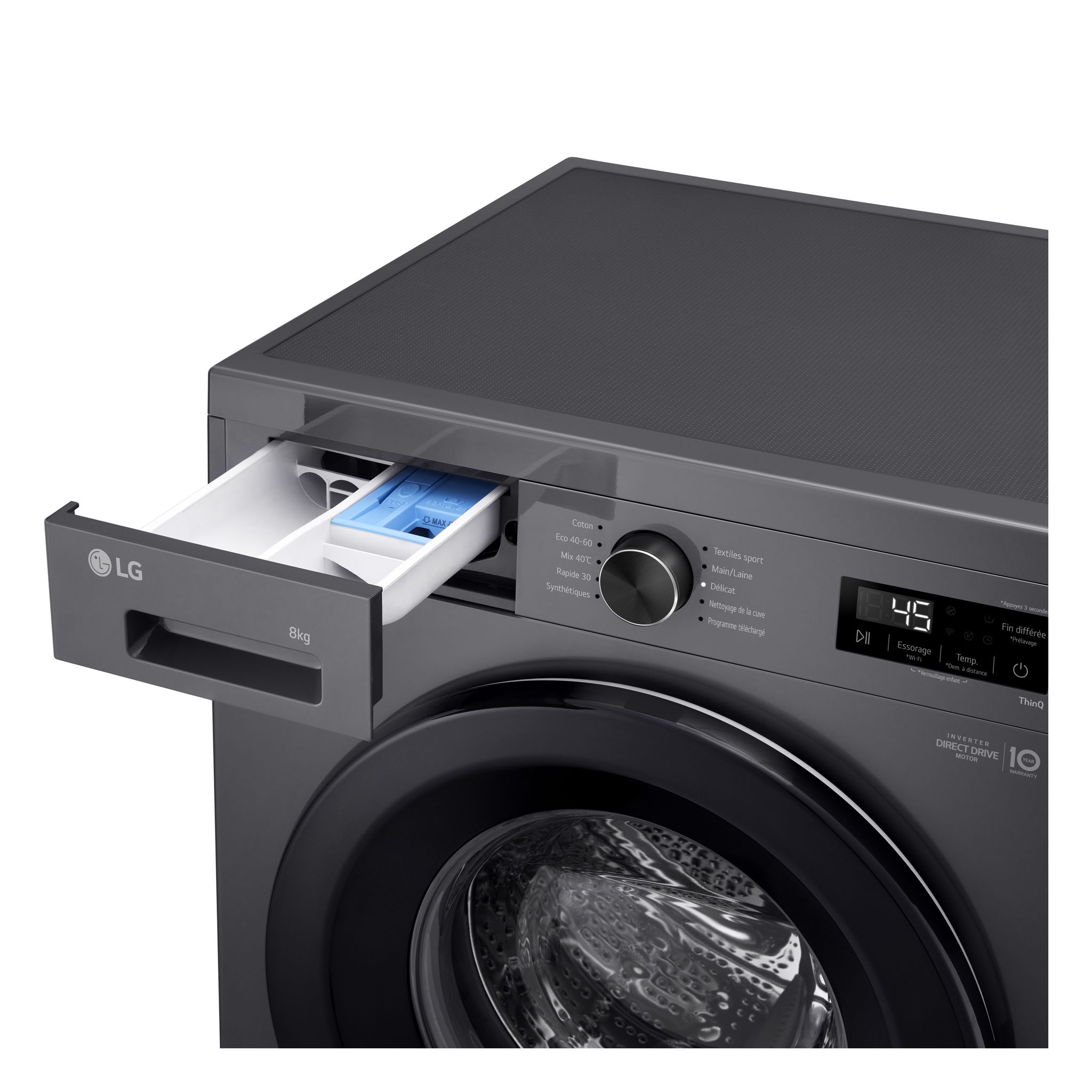 Voir la diapositive 7 : LG Lave linge hublot à induction F84B15MBS, 8 kg, 1400/min, A