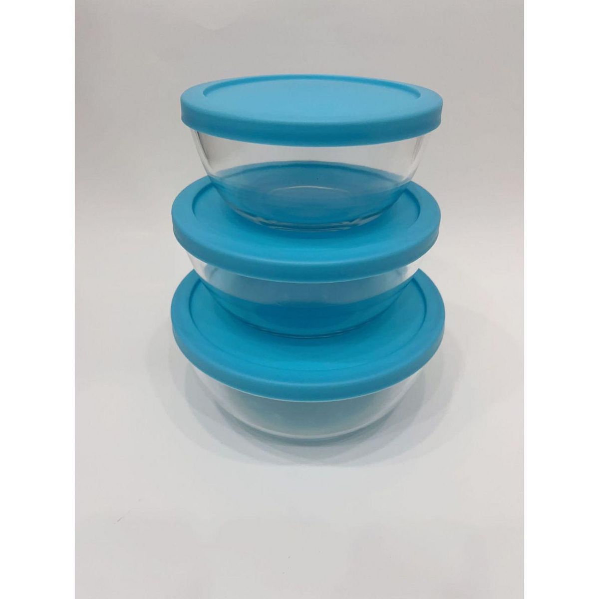 ACTUEL Set de 3 saladiers avec couvercles 0.95/1.5/2.4 Litres