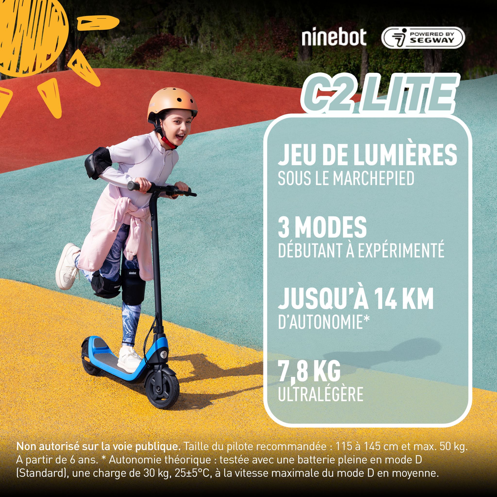 Voir la diapositive 3 : NINEBOT Trottinette électrique Segway C2 Lite - Bleu