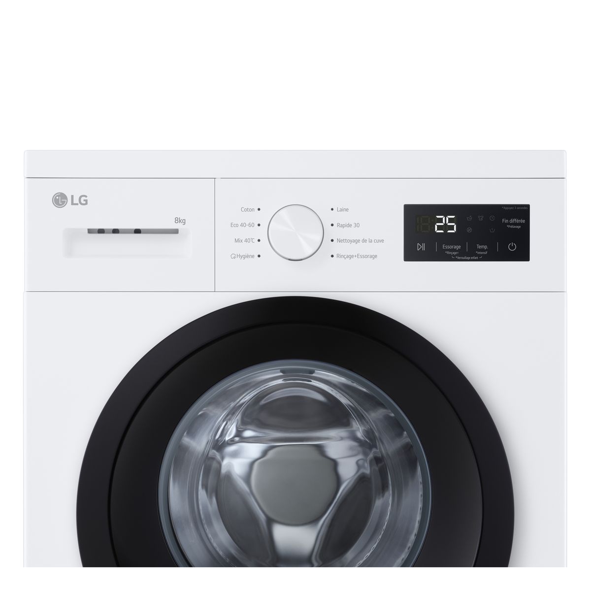 LG Lave linge hublot à induction F84N15WHS, 8 kg, 1400 T/min, A