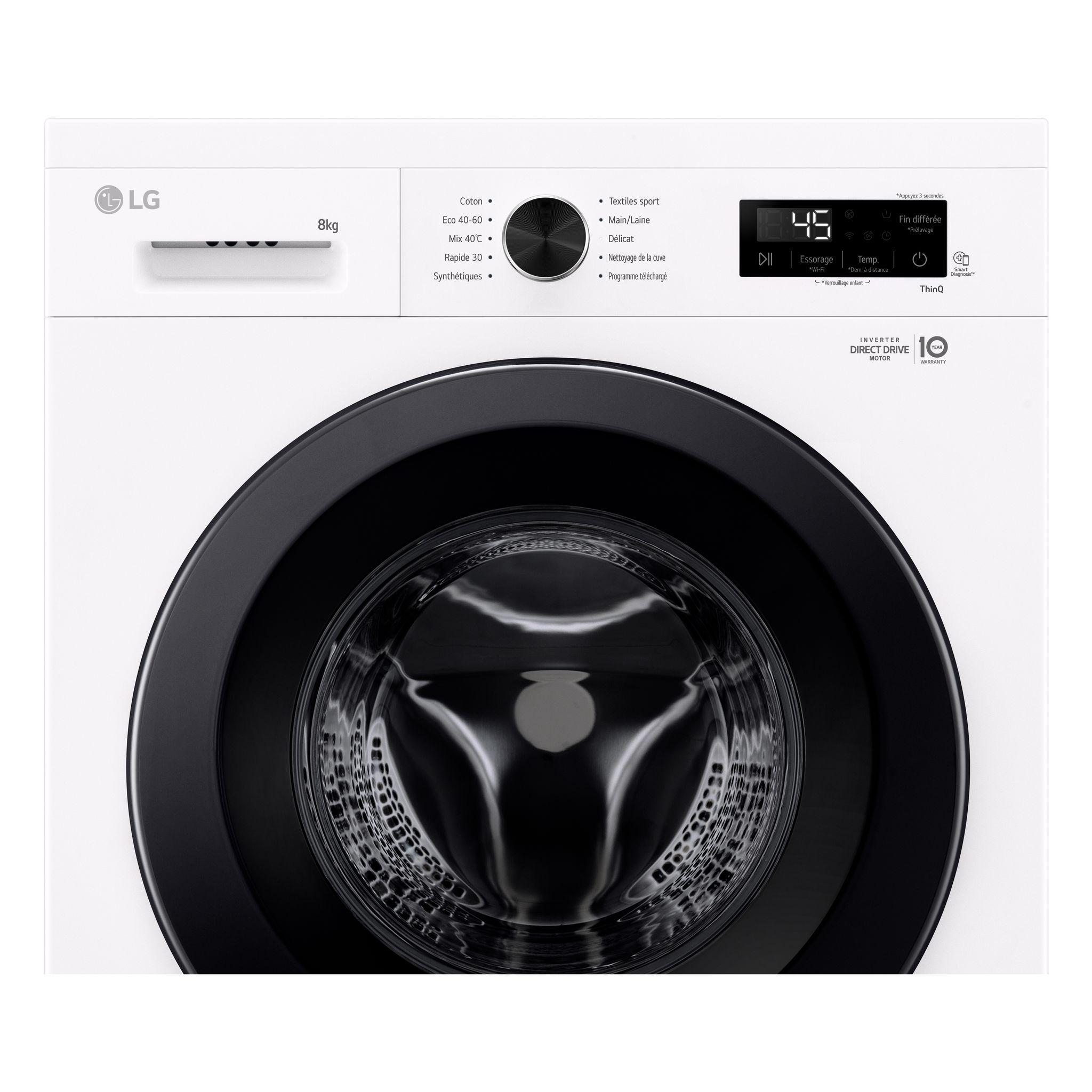 Voir la diapositive 5 : LG Lave linge hublot à induction F84B15WHS, 8 kg, 1400 T/min, A