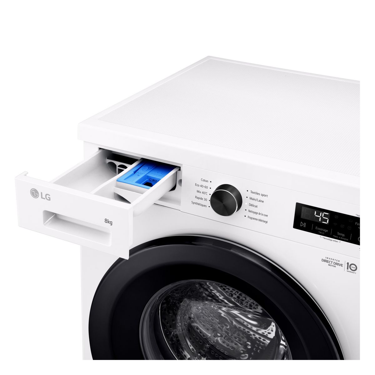 LG Lave linge hublot à induction F84B15WHS, 8 kg, 1400 T/min, A
