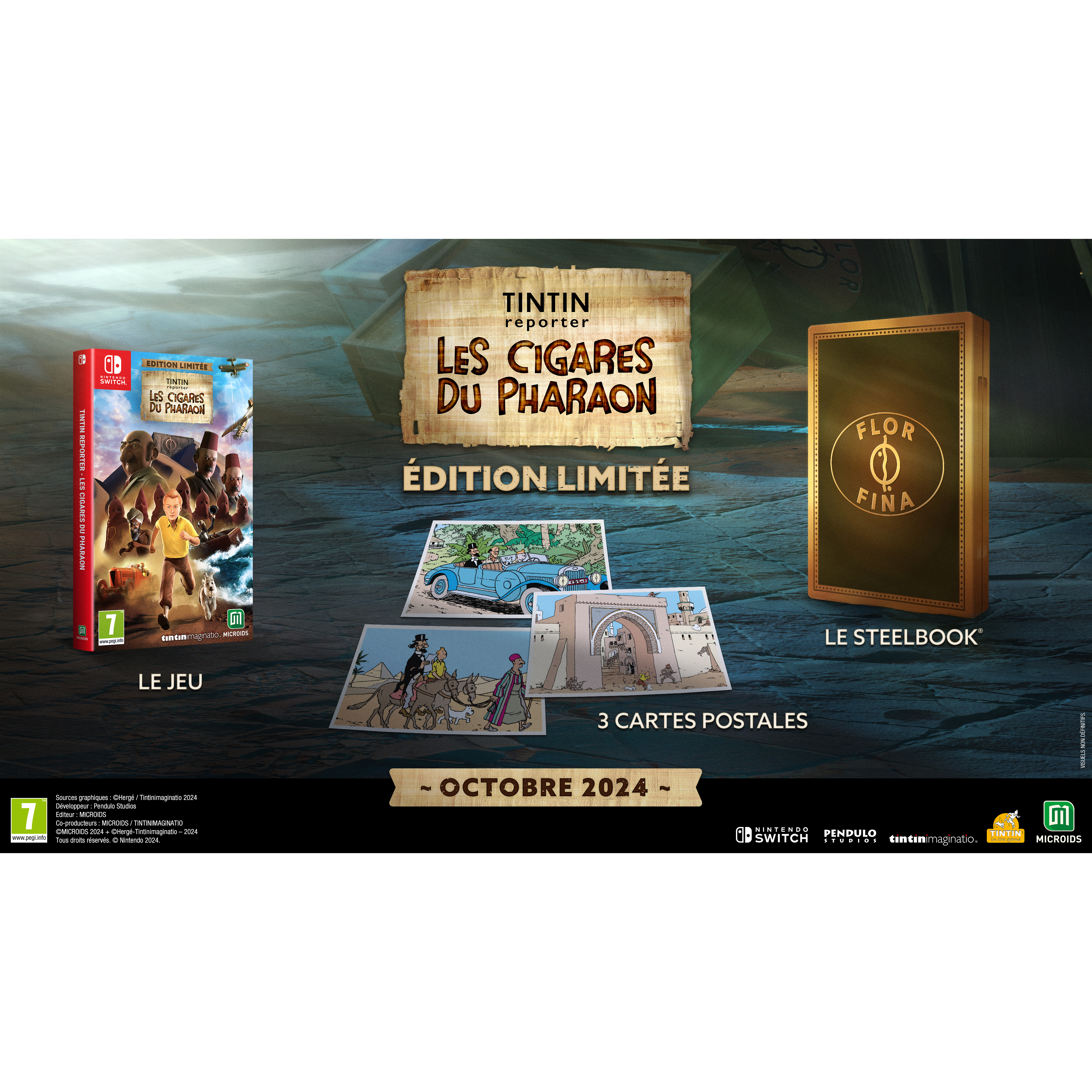 Voir la diapositive 7 : Tintin Reporter : Les Cigares Du Pharaon Édition Limitée Nintendo Switch - Code de Téléchargement