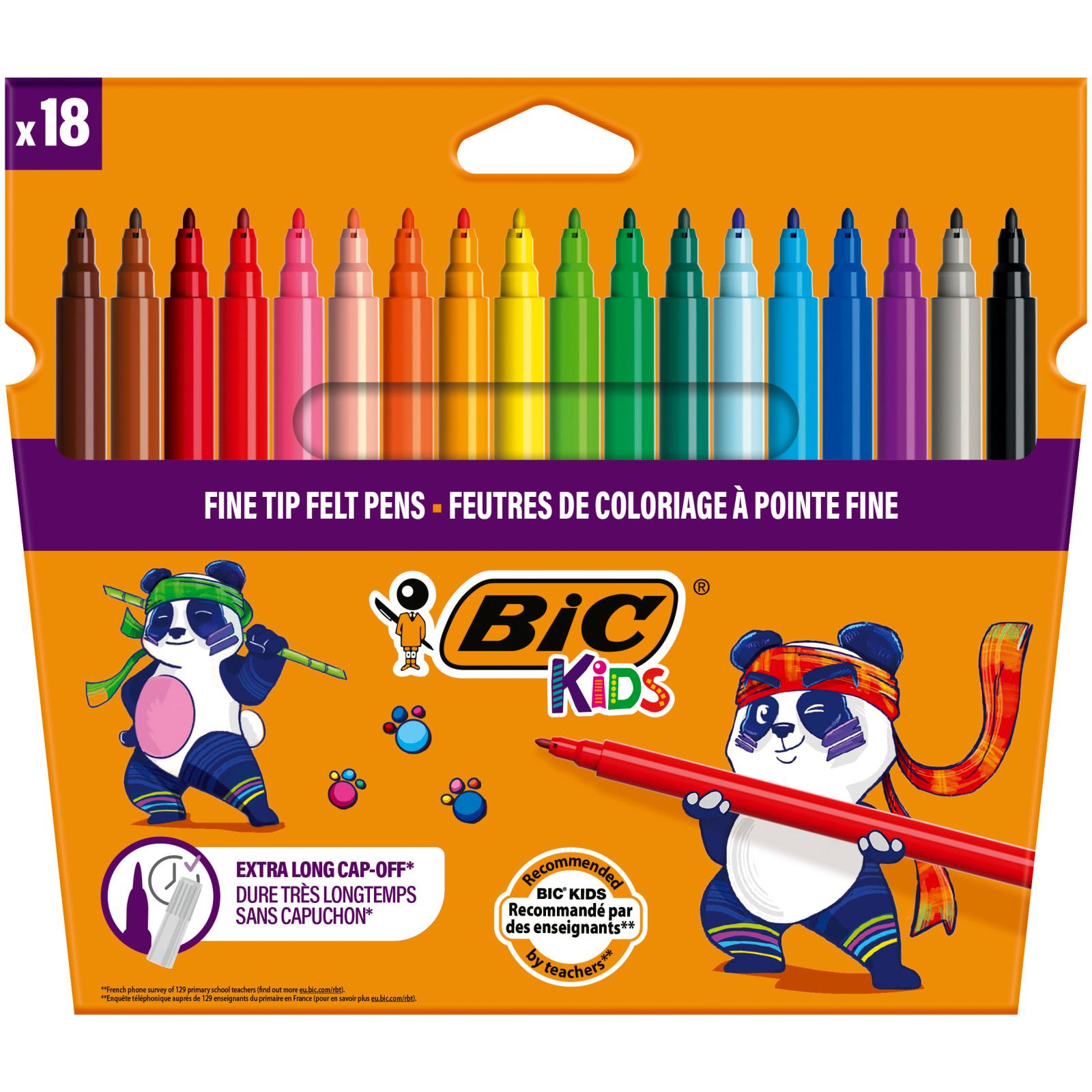 BIC Pochette de 18 Feutres de couleurs à Pointe Fine