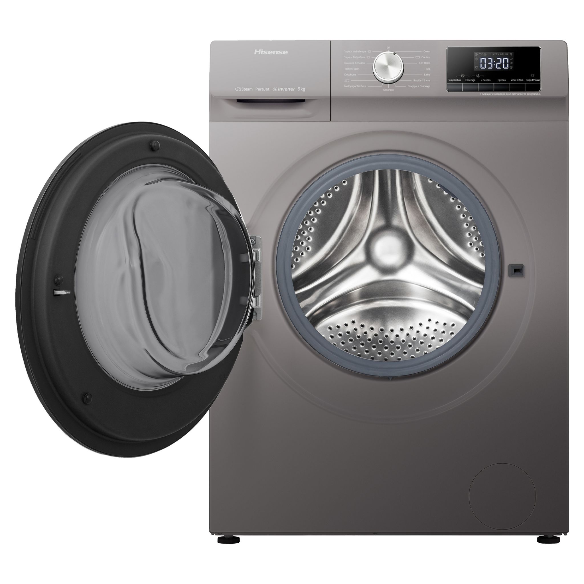 Voir la diapositive 2 : HISENSE Lave linge hublot à induction WFQA9014EVJMT, 9 kg, 1400/min, A