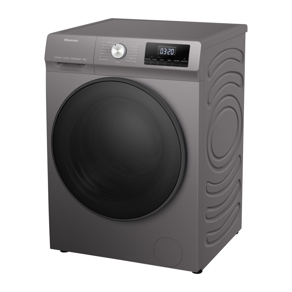 HISENSE Lave linge hublot à induction WFQA9014EVJMT, 9 kg, 1400/min, A