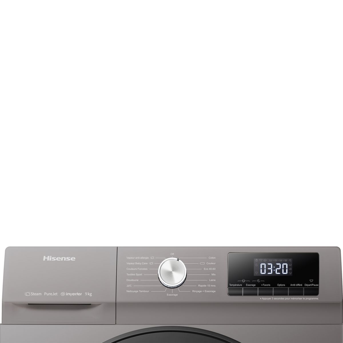 HISENSE Lave linge hublot à induction WFQA9014EVJMT, 9 kg, 1400/min, A