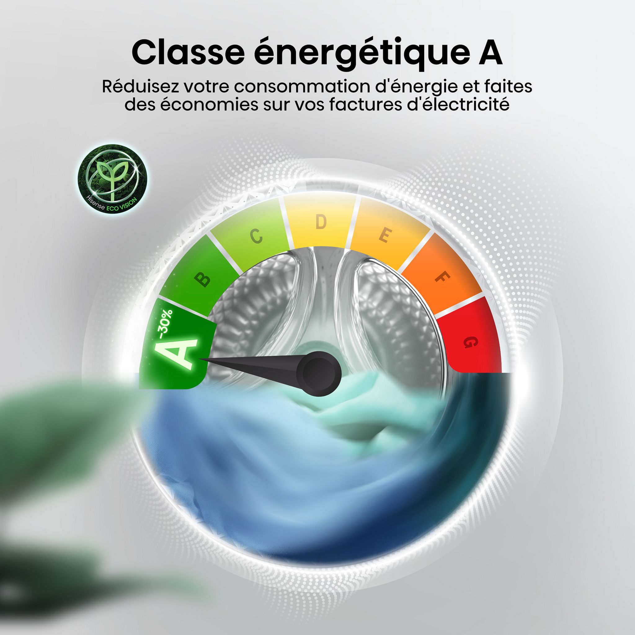 Voir la diapositive 7 : HISENSE Lave linge hublot à induction WFQA9014EVJMT, 9 kg, 1400/min, A