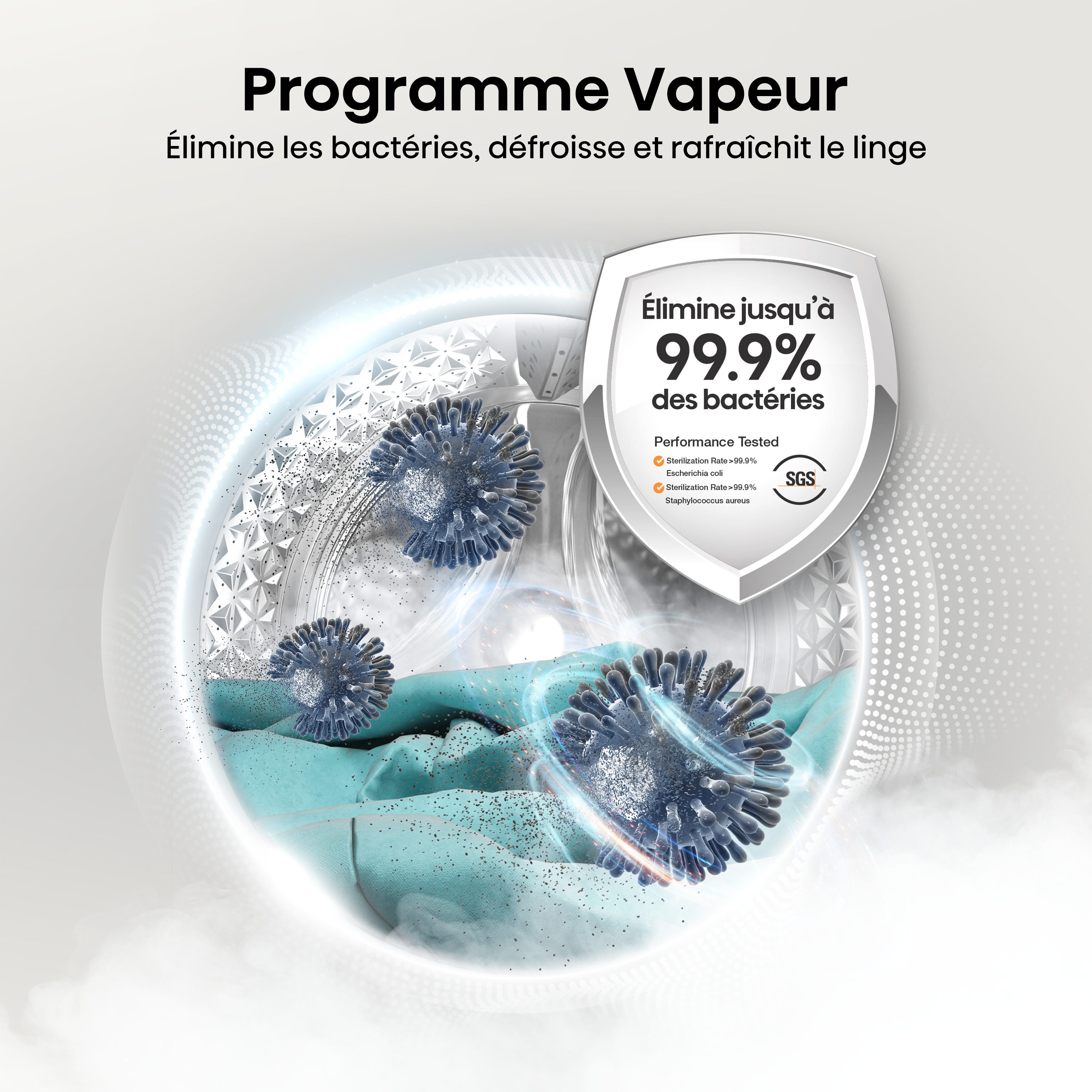 Voir la diapositive 9 : HISENSE Lave linge hublot à induction WFQA9014EVJMT, 9 kg, 1400/min, A