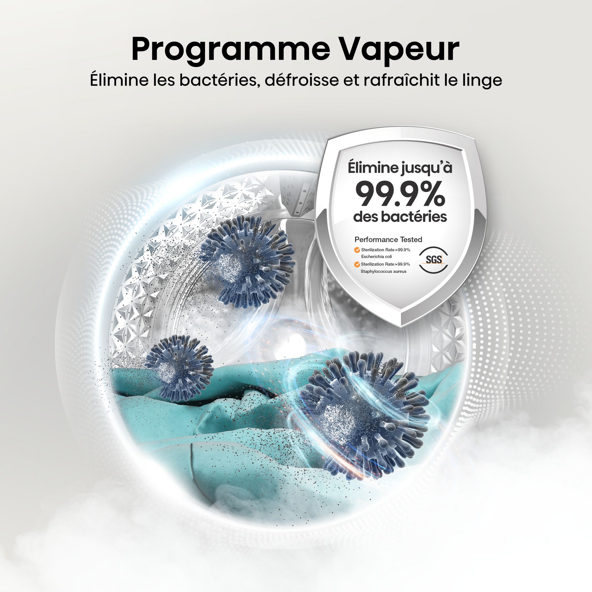 Voir la diapositive 9 : HISENSE Lave linge hublot à induction WFQA9014EVJMT, 9 kg, 1400/min, A