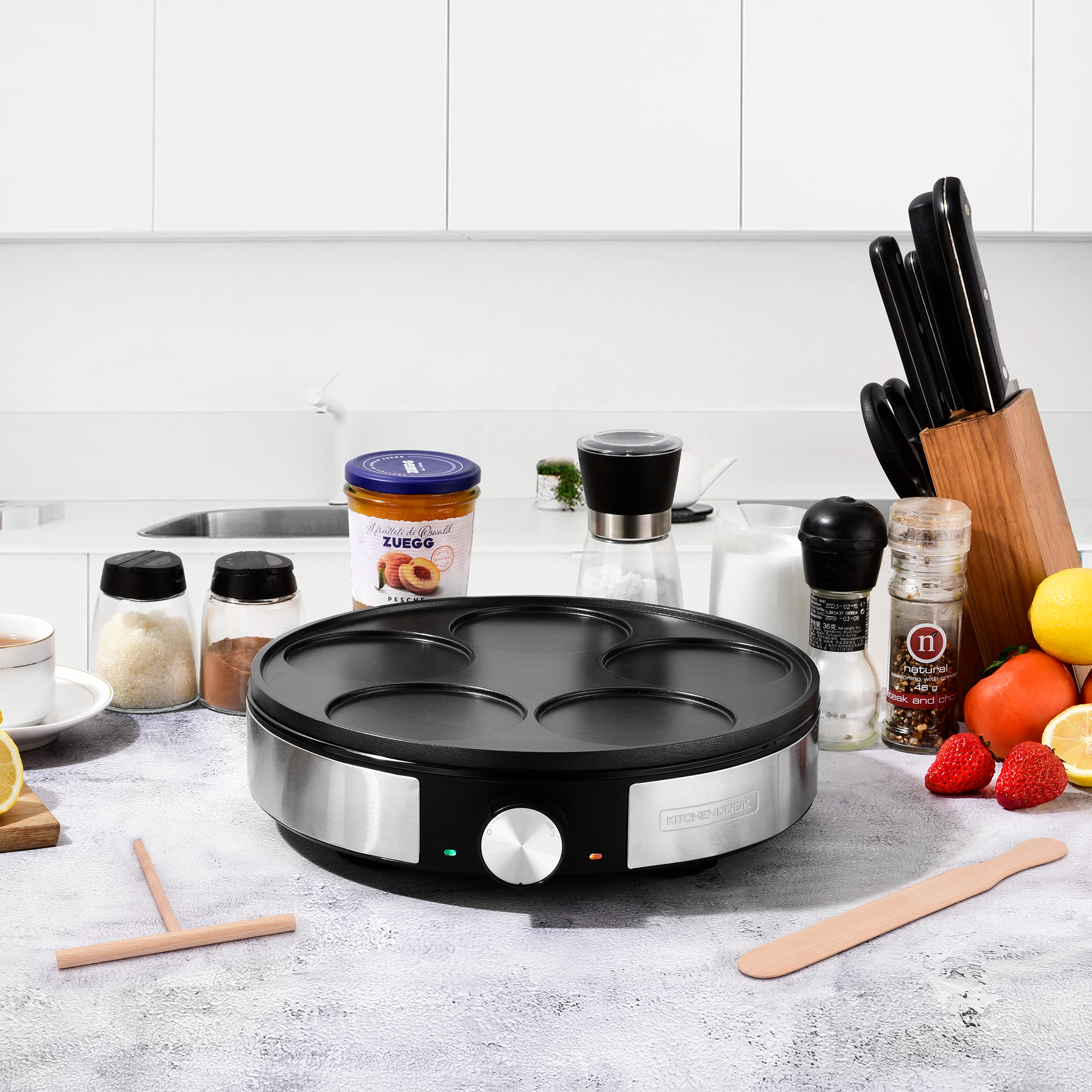 Voir la diapositive 9 : KITCHENCOOK Crêpière électrique MINICREPE NX - Silver