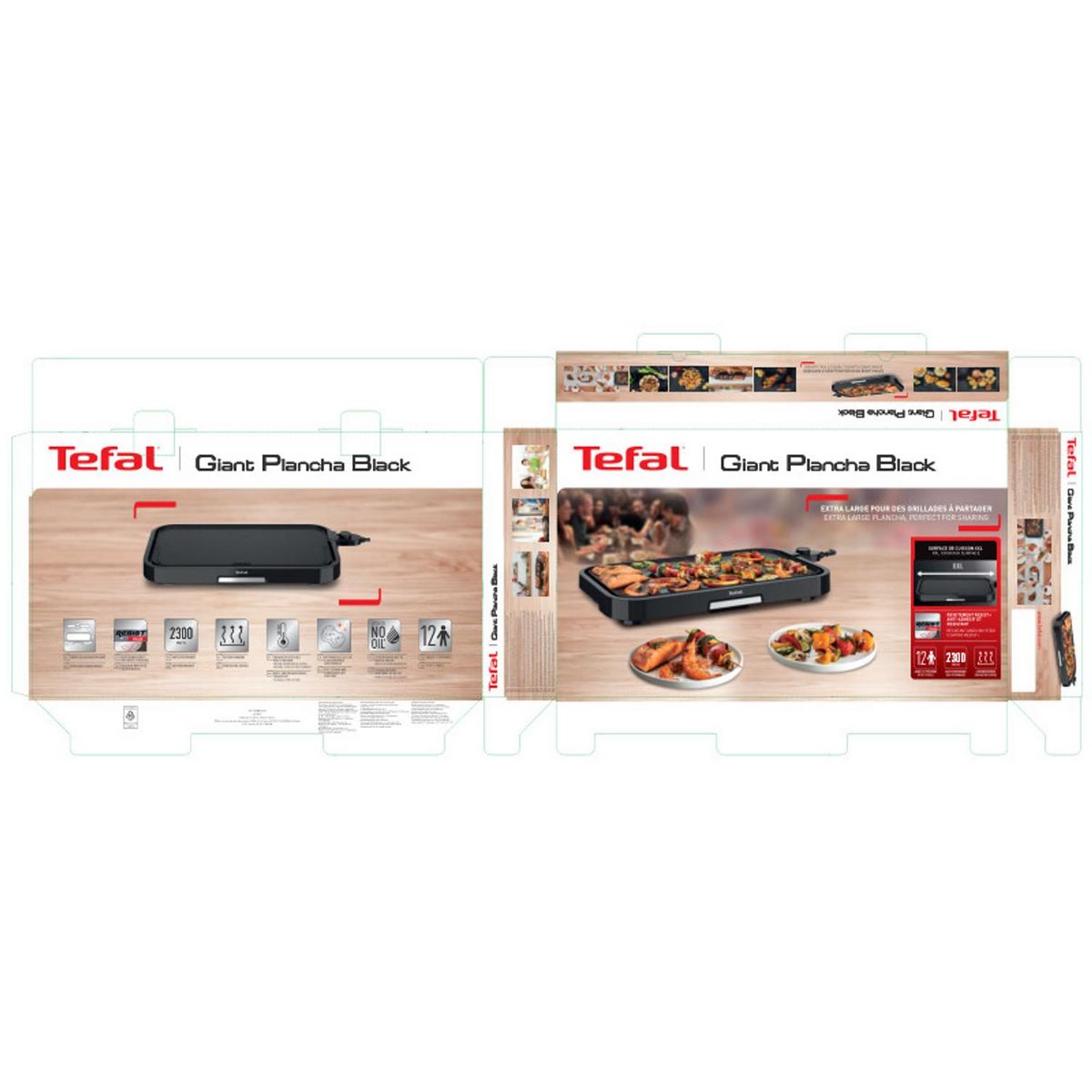 TEFAL Plancha électrique CB631810 - Noir