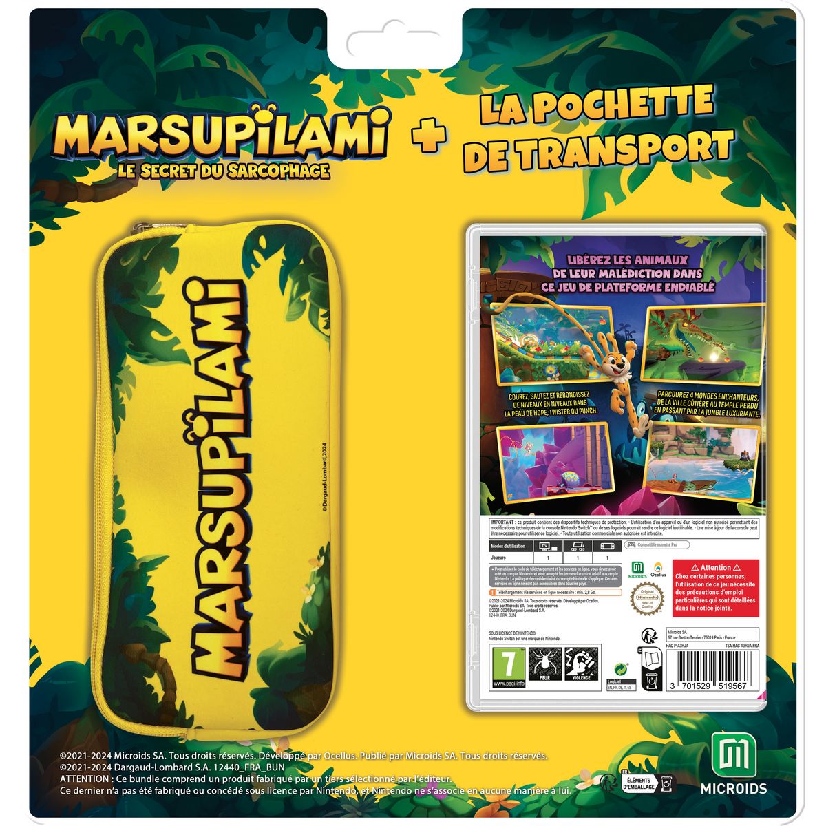 Marsupilami : Le Secret du Sarcophage + La Pochette De Transport Nintendo Switch