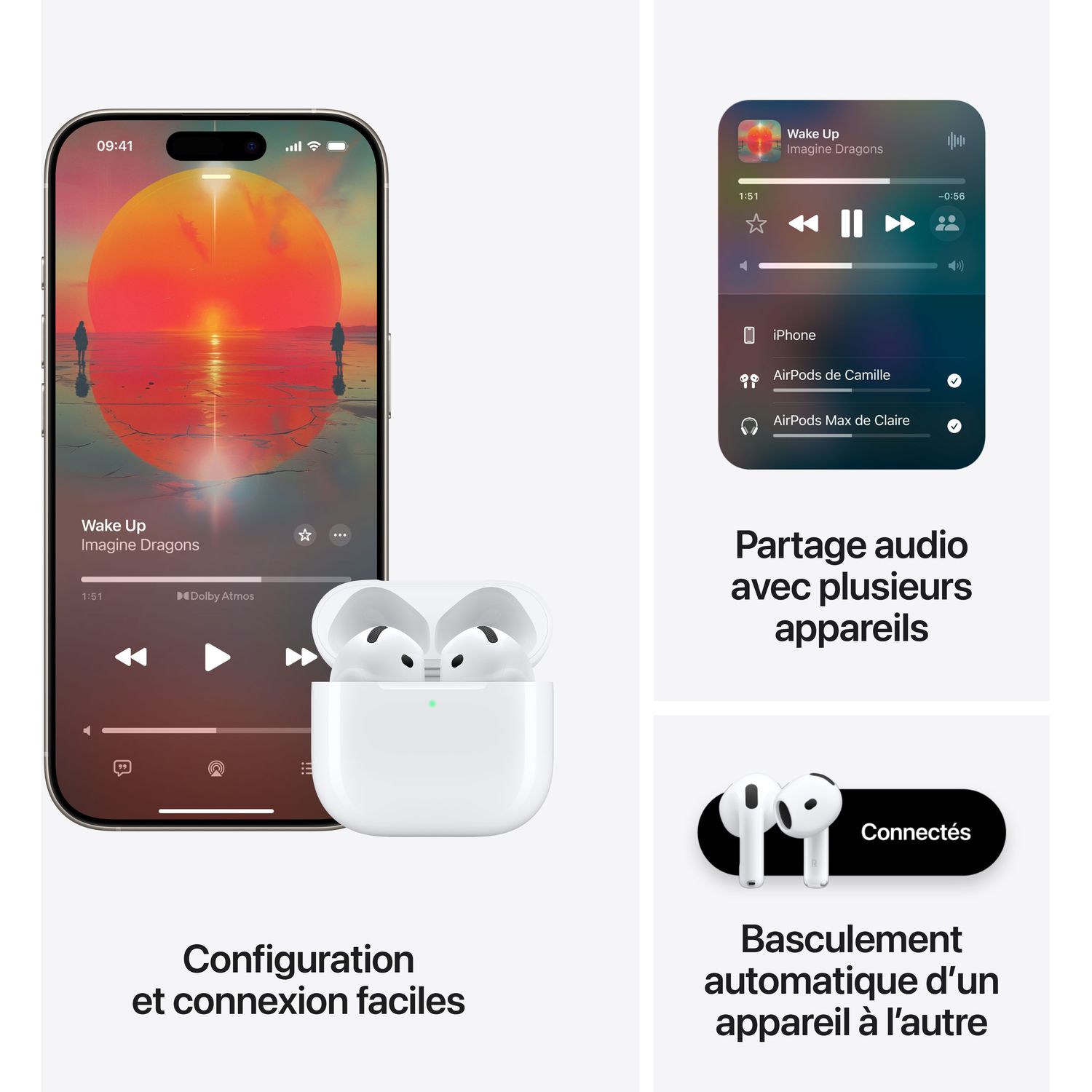 Voir la diapositive 7 : APPLE Écouteurs Airpods 4eme génération - blanc