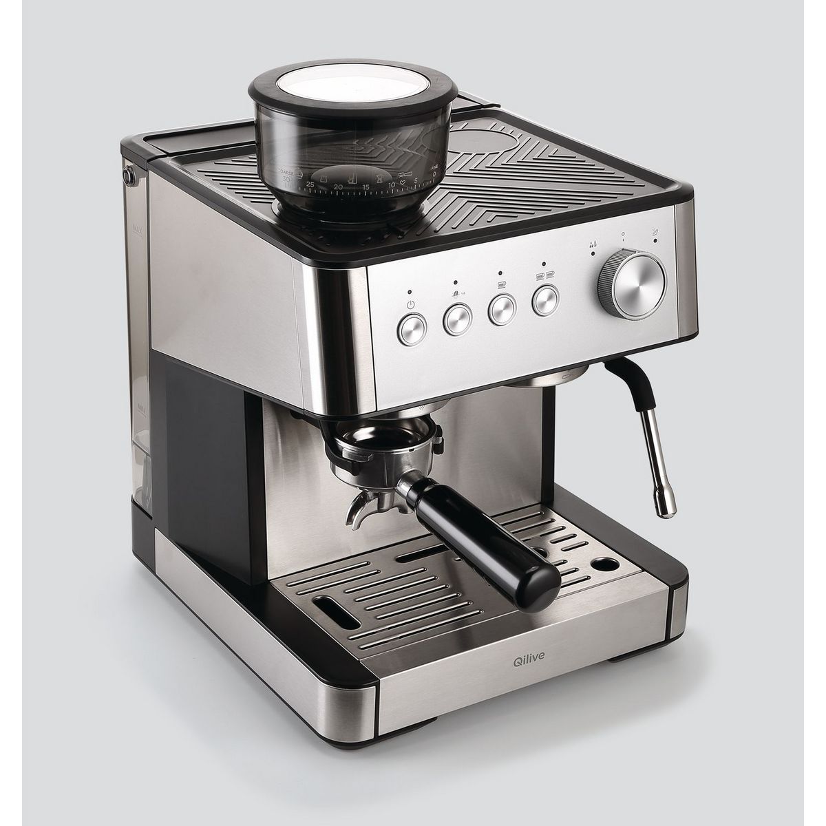 QILIVE Machine à espresso 2 en 1 Q.5233 - Inox