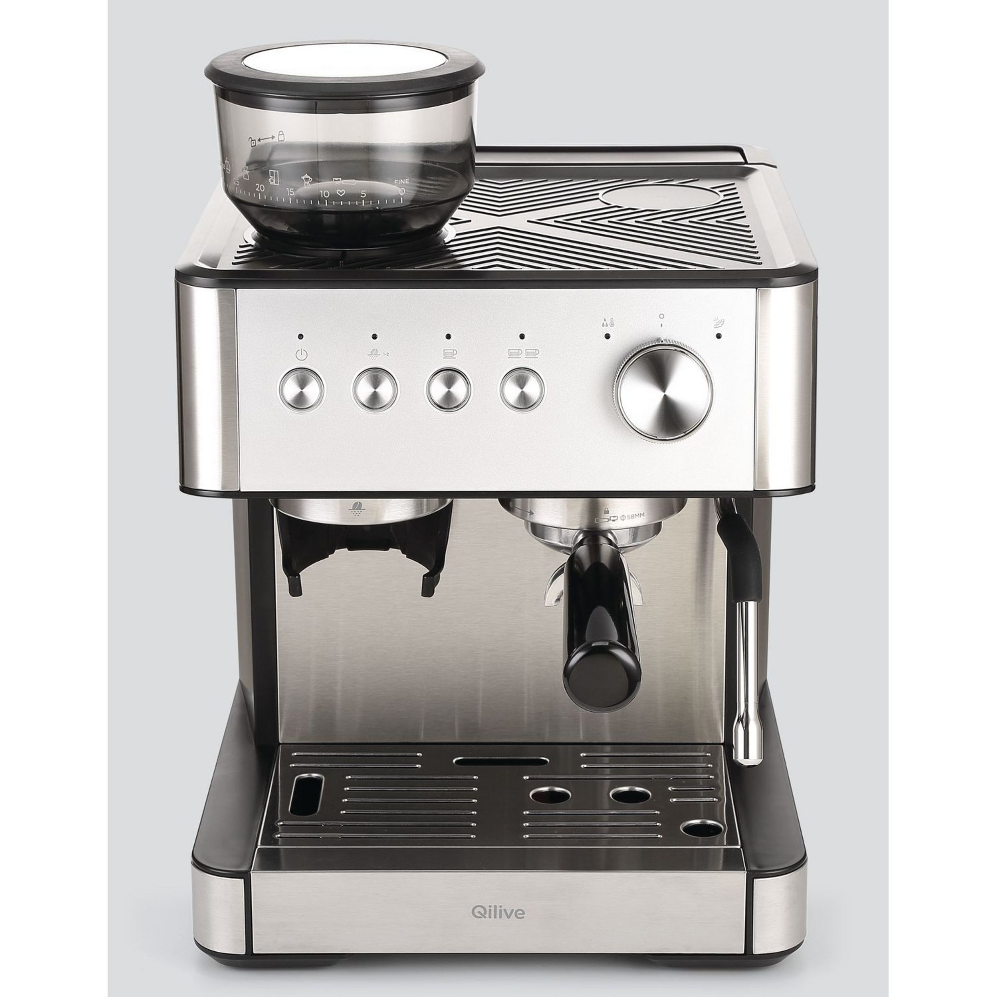 Voir la diapositive 3 : QILIVE Machine à espresso 2 en 1 Q.5233 - Inox