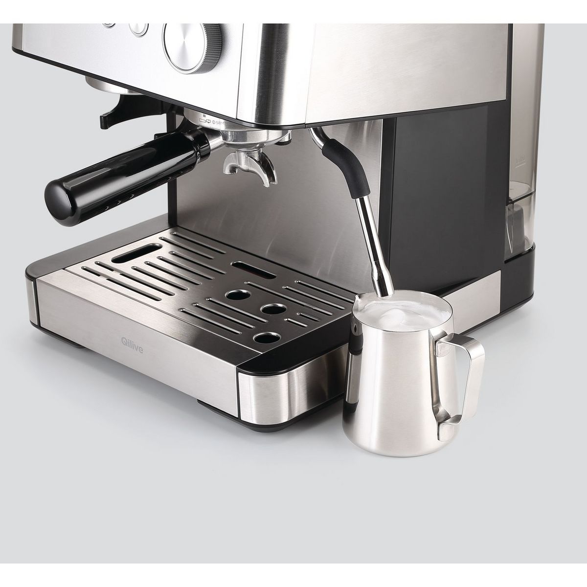 QILIVE Machine à espresso 2 en 1 Q.5233 - Inox