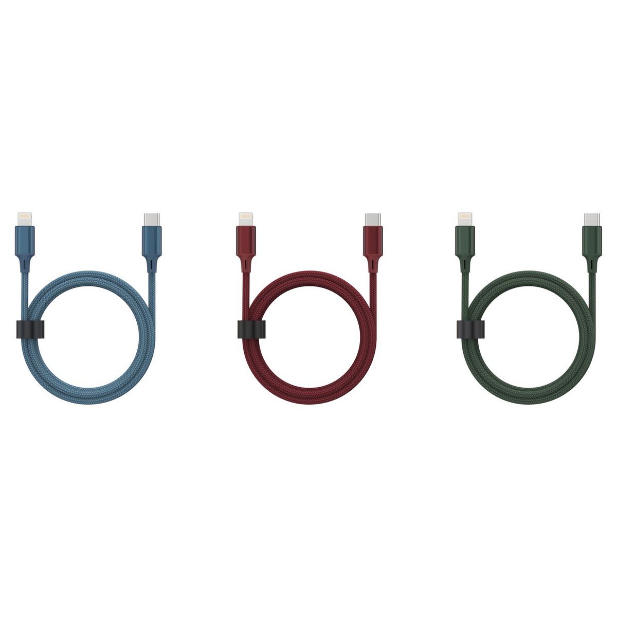 QILIVE Câble de charge USB C/Lightning NMFI - Rouge