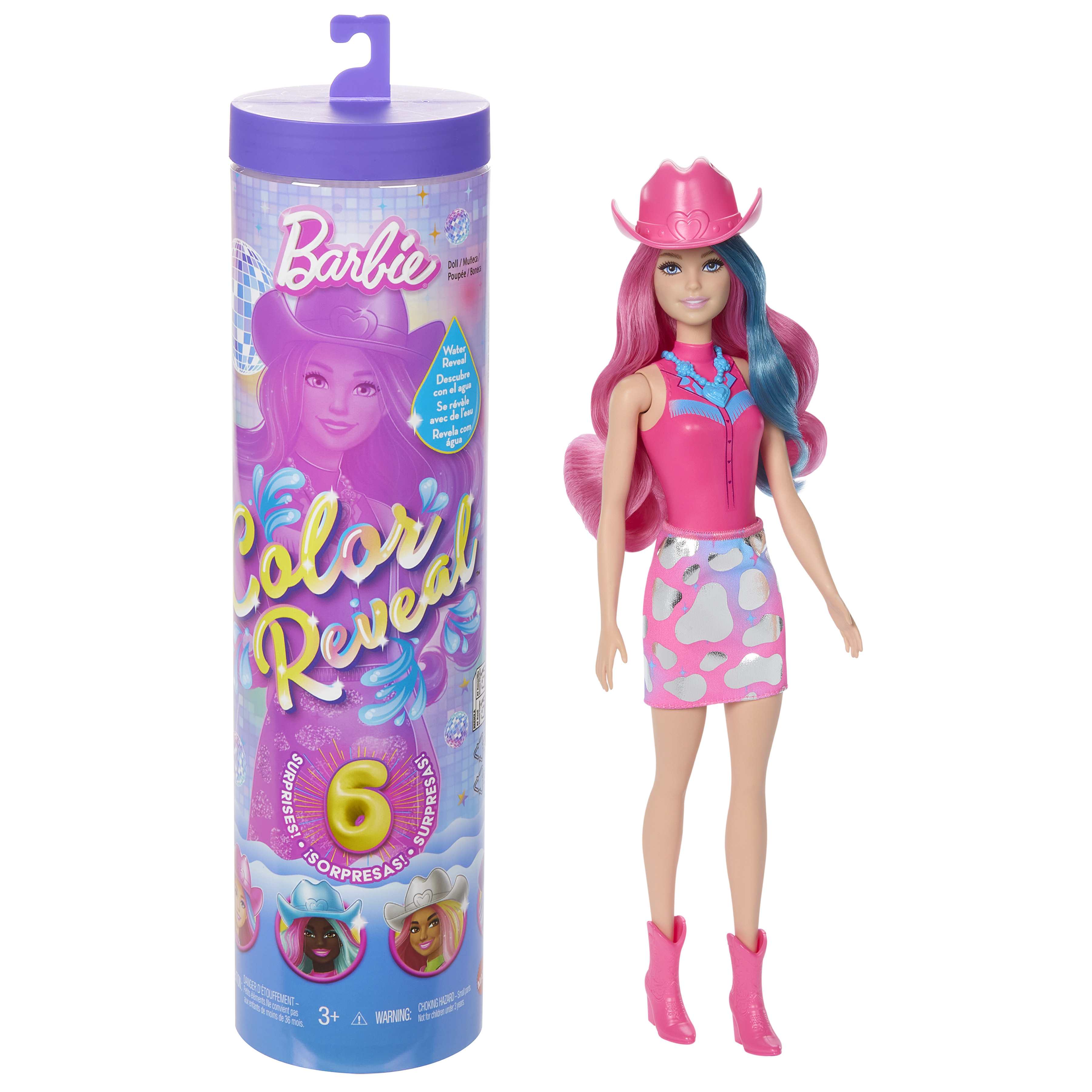 Voir la diapositive 3 : MATTEL Poupée Barbie Color Reveal - Cow-Boy