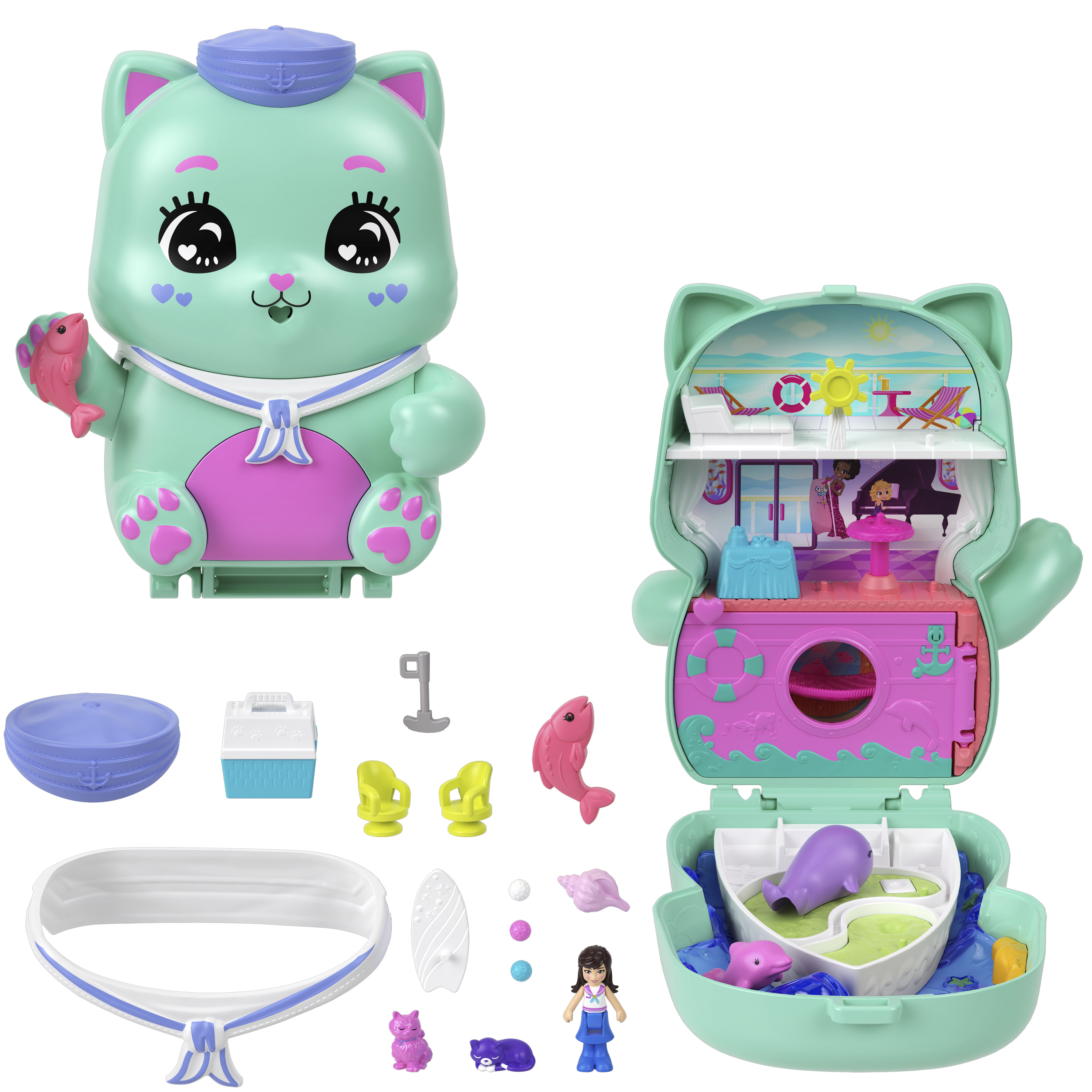 Voir la diapositive 3 : MATTEL Coffret La Croisière du Chat Polly Pocket