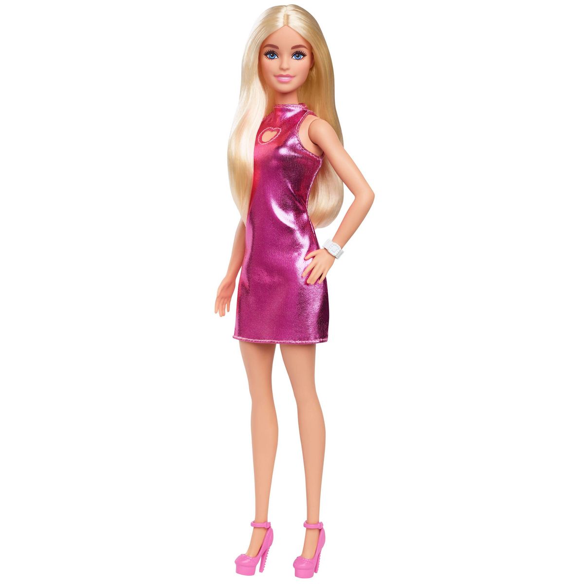 MATTEL Poupée Barbie Fashionista Robe Rose Brillante