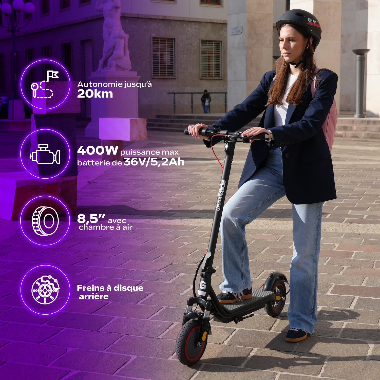 Voir la diapositive 2 : URBANGLIDE Trottinette électrique Ride 85 Plus - Noir