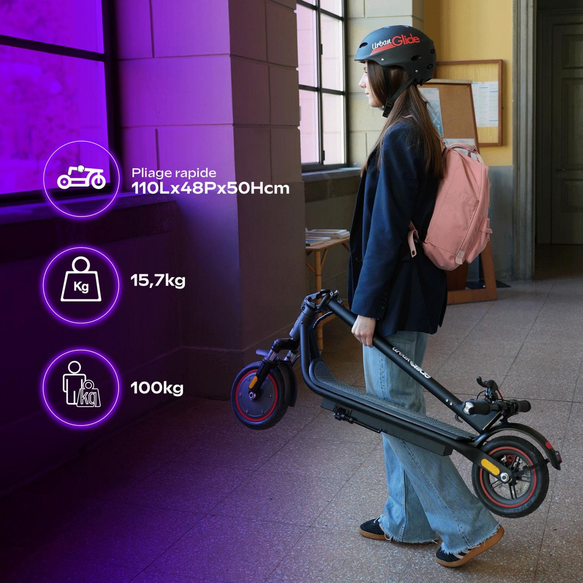 Voir la diapositive 3 : URBANGLIDE Trottinette électrique Ride 85 Plus - Noir