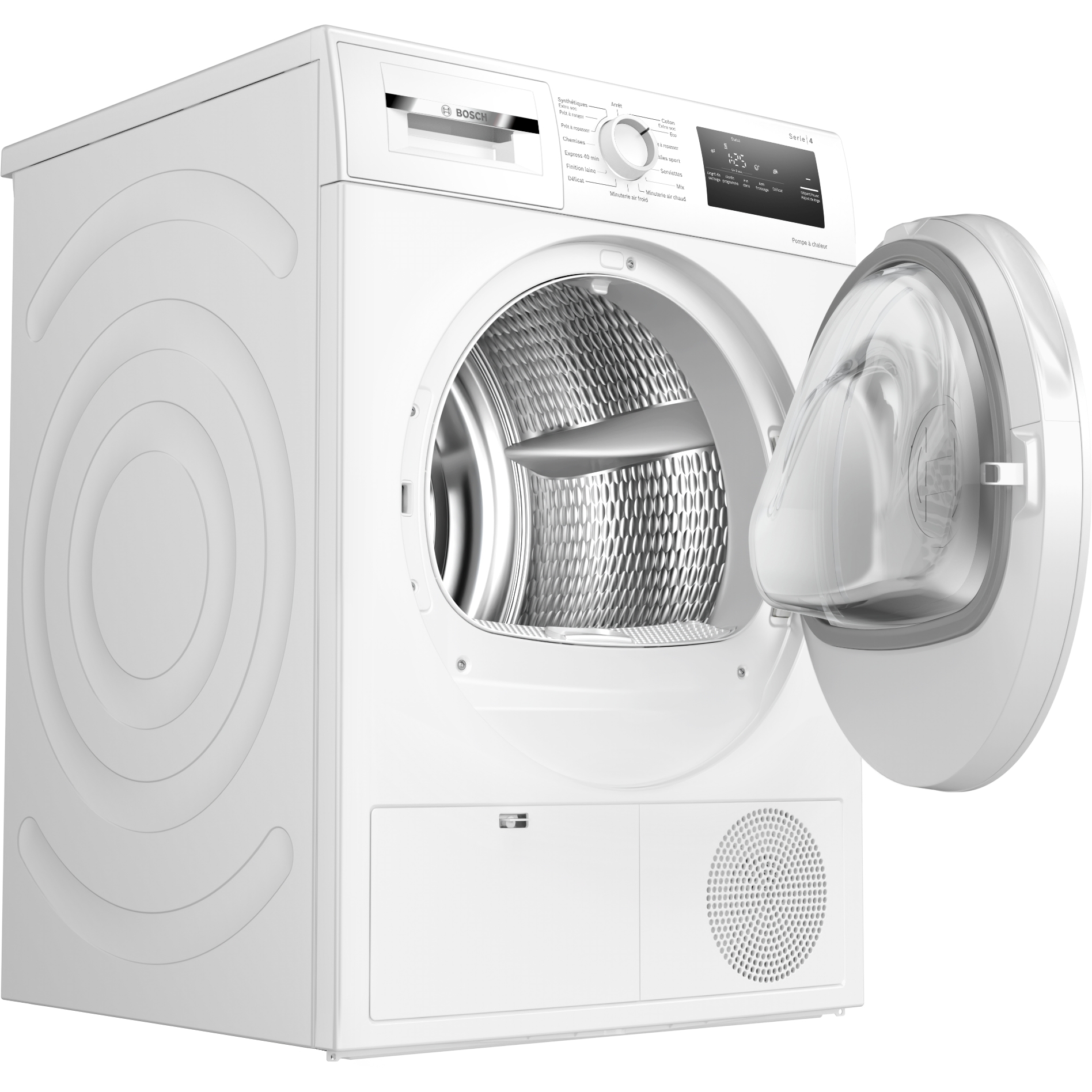 Voir la diapositive 5 : BOSCH Sèche linge porte pleine WTH8300DFR, 8 kg, Pompe à chaleur, A++